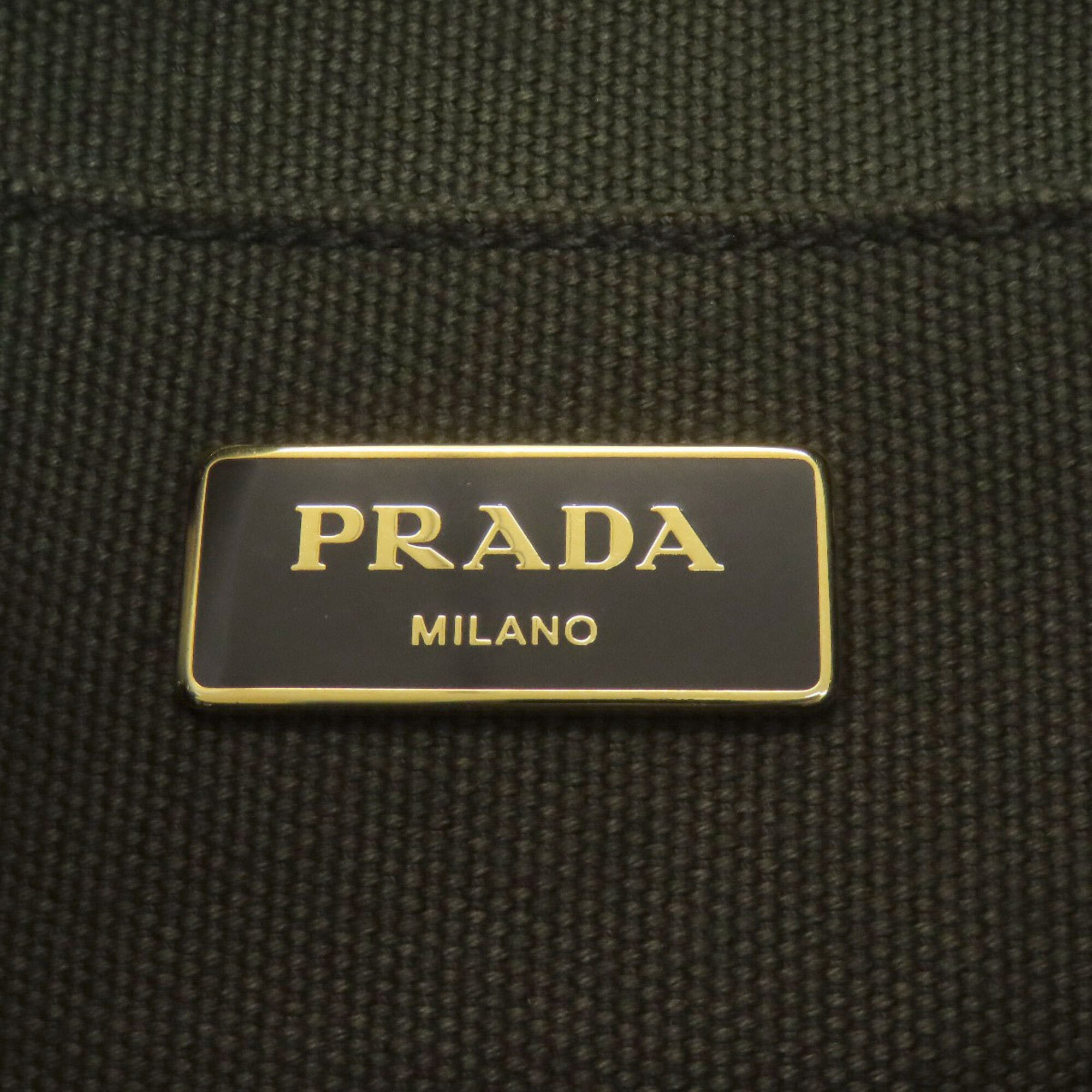 Prada Canapa Green Canvas Tote Bag (Pre-Owned)