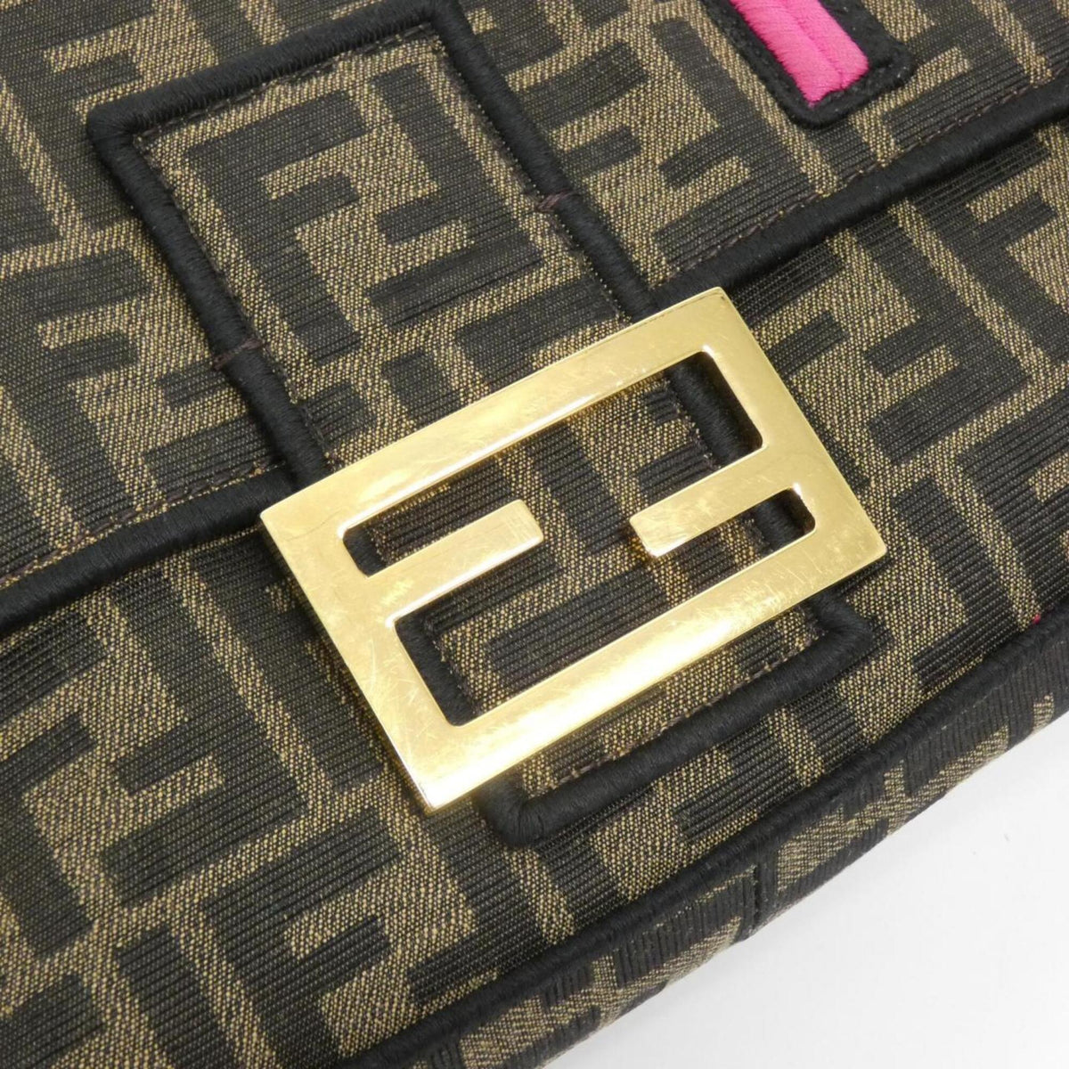 Fendi Brown Multi-Color Nylon Shoulder Bag (Pre-Owned)