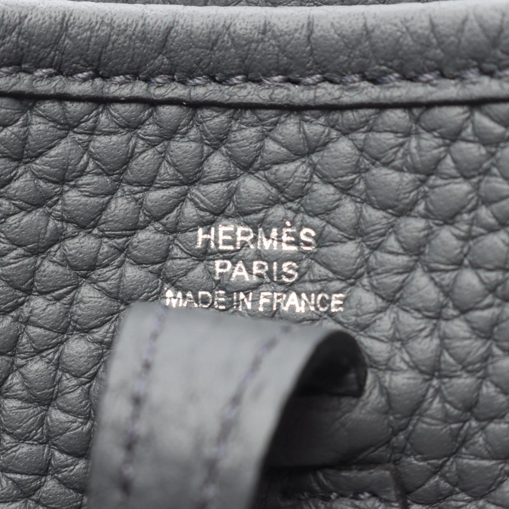 Hermes Gray Taurillon Clemence Leather Shoulder Bag (Pre-Owned)