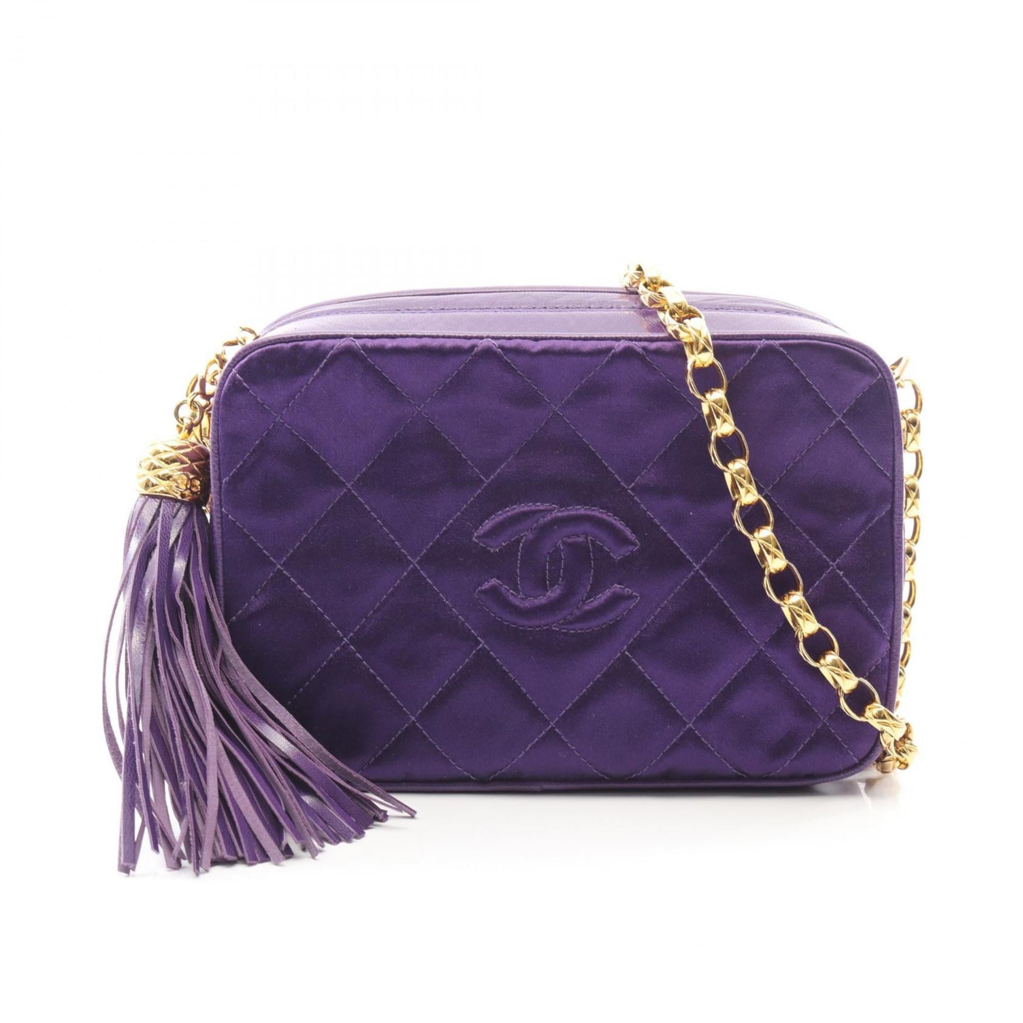 Chanel Purple Fabric Handbag Shoulder Bag (Pre-Owned)