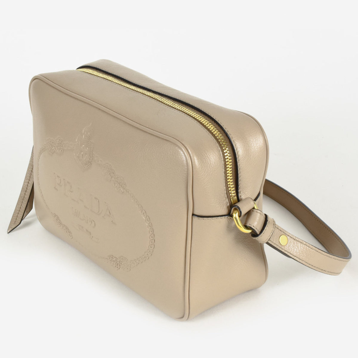 Prada Beige Leather Shoulder Bag (Pre-Owned)