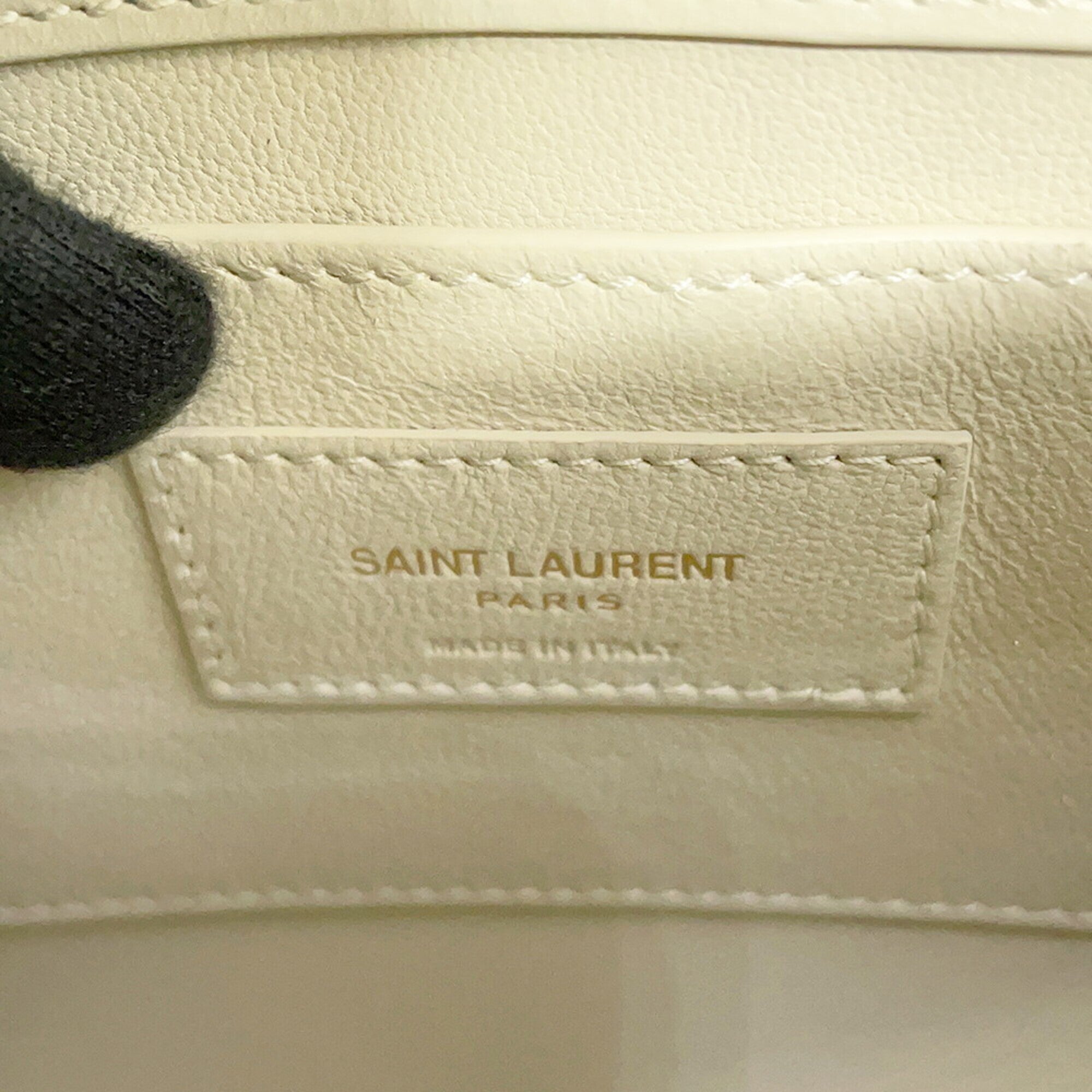 Saint Laurent White Leather Handbag Shoulder Bag (Pre-Owned)