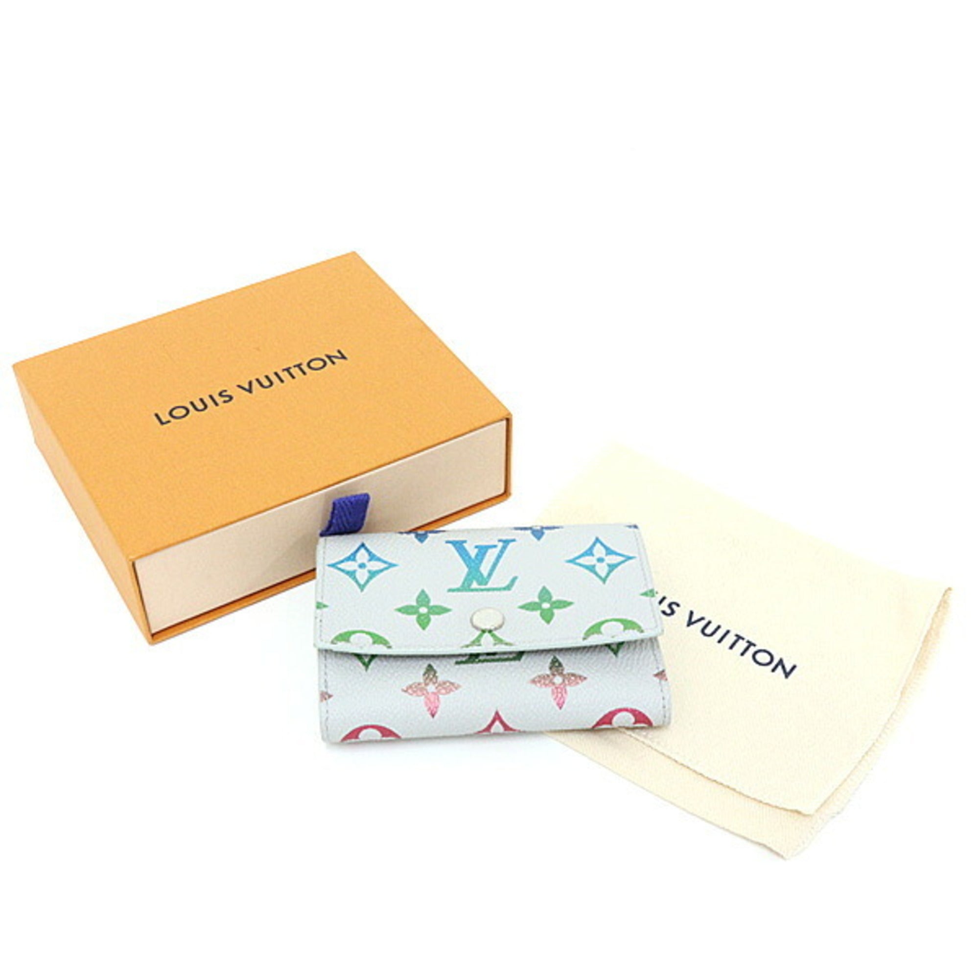 Louis Vuitton Gray Multi-Color Canvas Wallet (Tri-Fold) (Pre-Owned)
