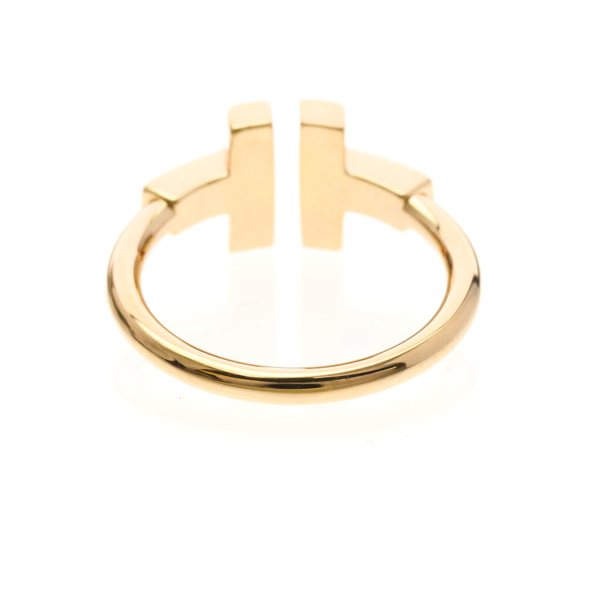Tiffany & Co. T Wire Ring 18K Rose Gold With Mother Of Pearl And Diamonds Gold Pink_Gold Ring Jewelry (Pre-Owned)