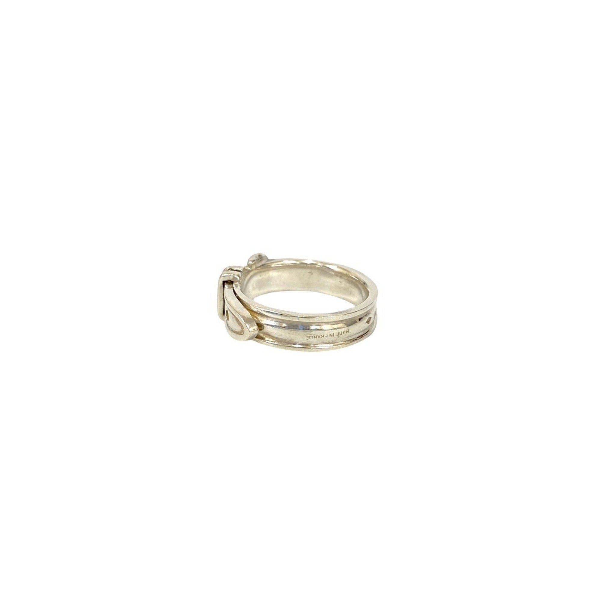 Hermes Silver Silver 925 Band Ring (Pre-Owned)