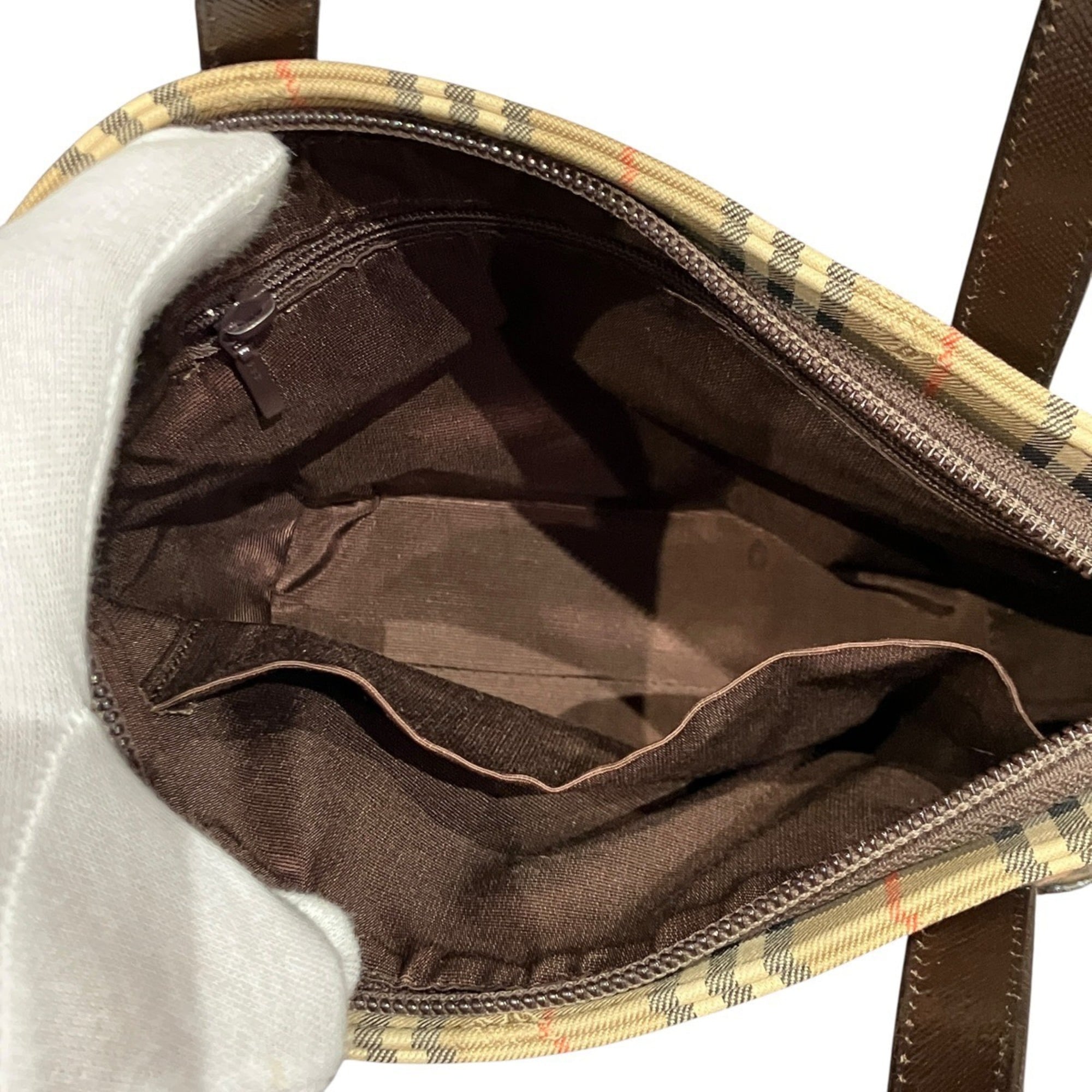 Burberry Beige Canvas Leather Handbag (Pre-Owned)