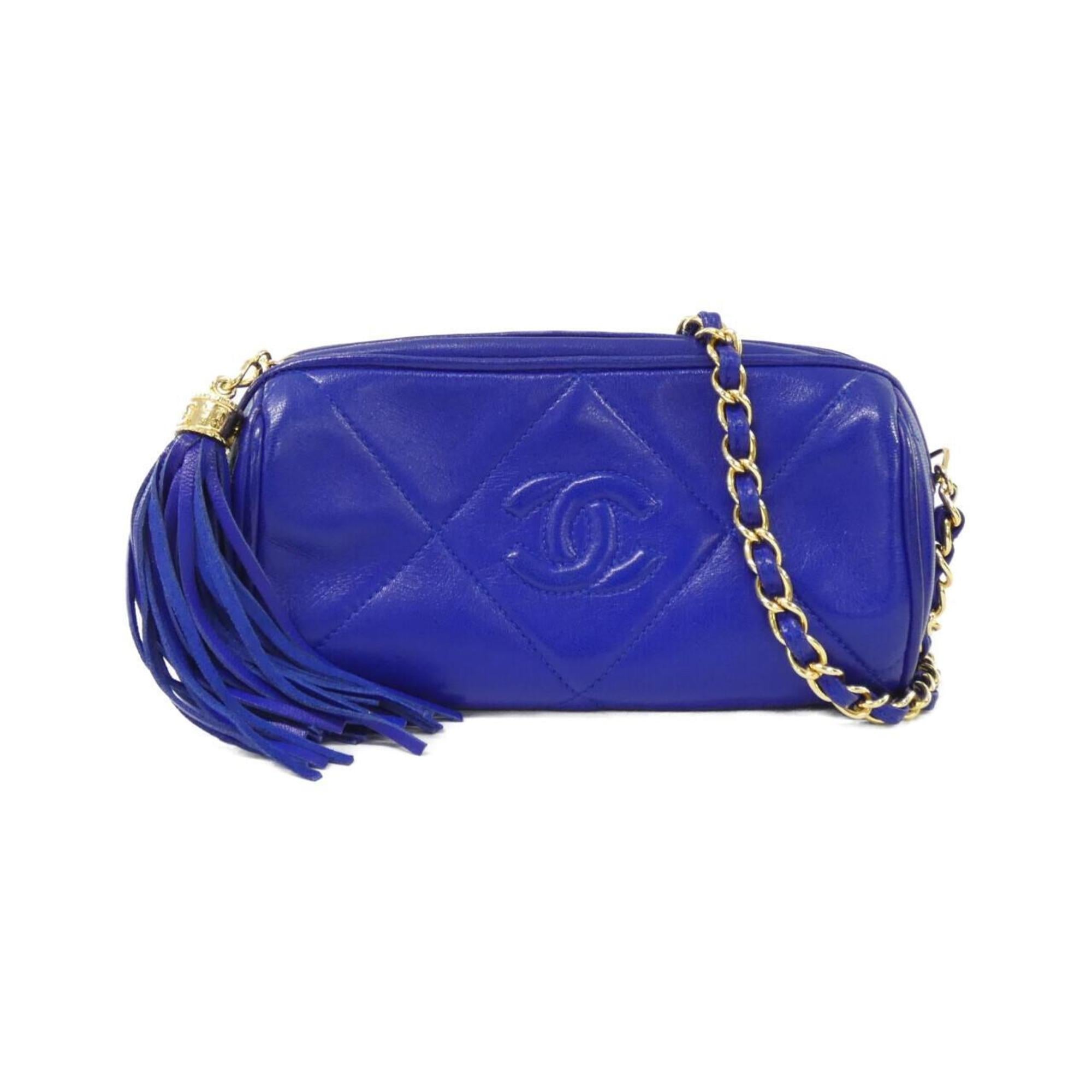 Chanel Blue Leather Shoulder Bag (Pre-Owned)