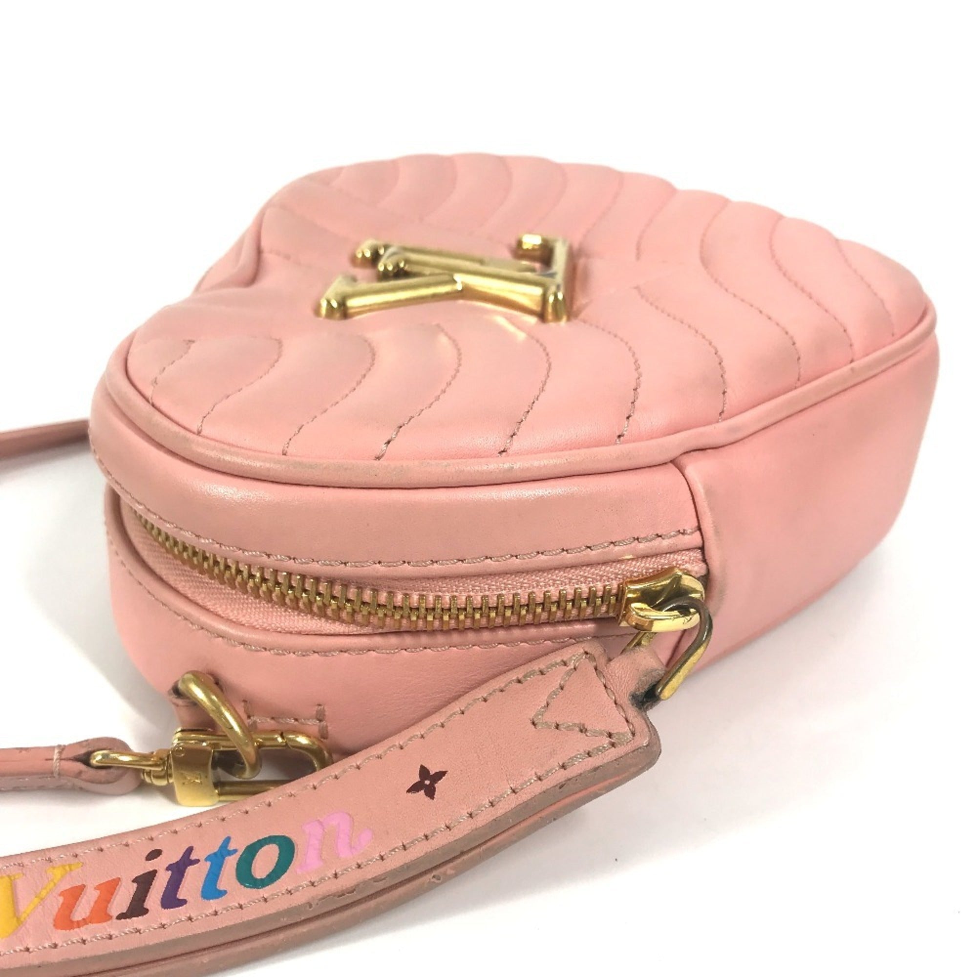 Louis Vuitton Pink Leather Clutch Bag Pochette Shoulder Bag (Pre-Owned)