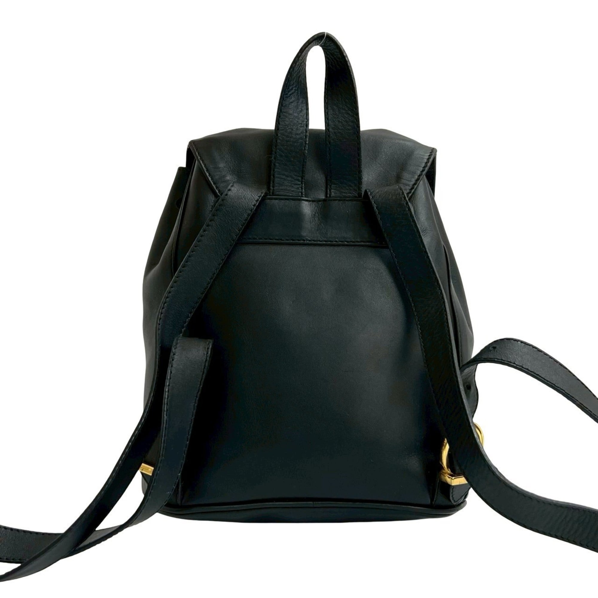 Salvatore Ferragamo Black Leather Backpack (Pre-Owned)
