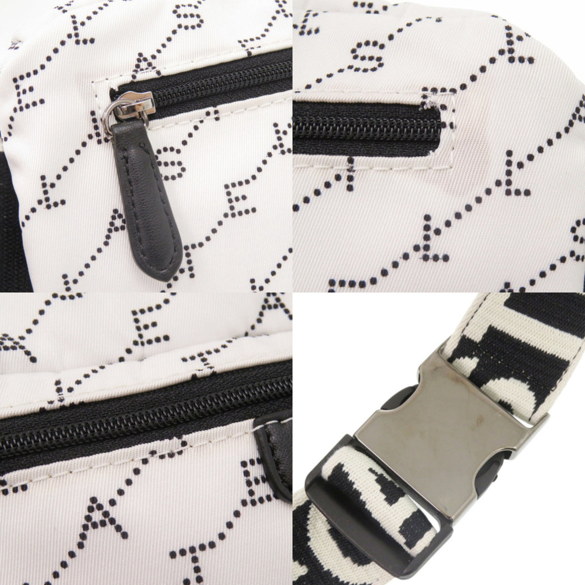 Stella Mccartney Black White Nylon Fanny Pack Sling Bag (Pre-Owned)