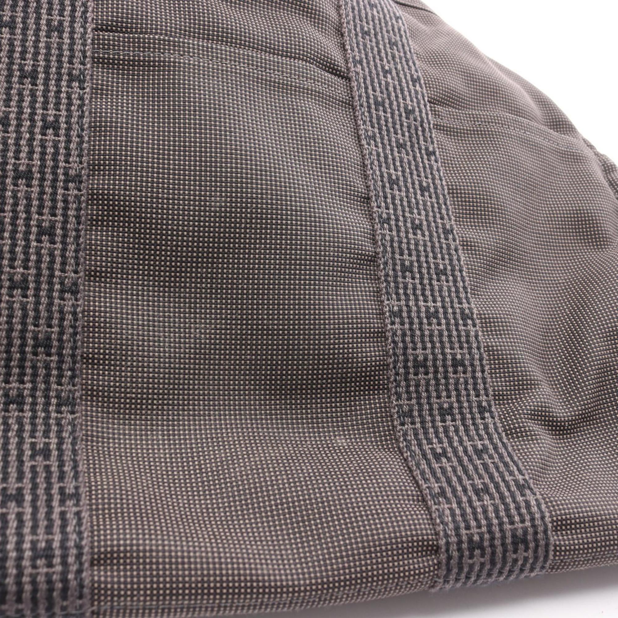 Hermes Gray Nylon Canvas Handbag Tote Bag (Pre-Owned)