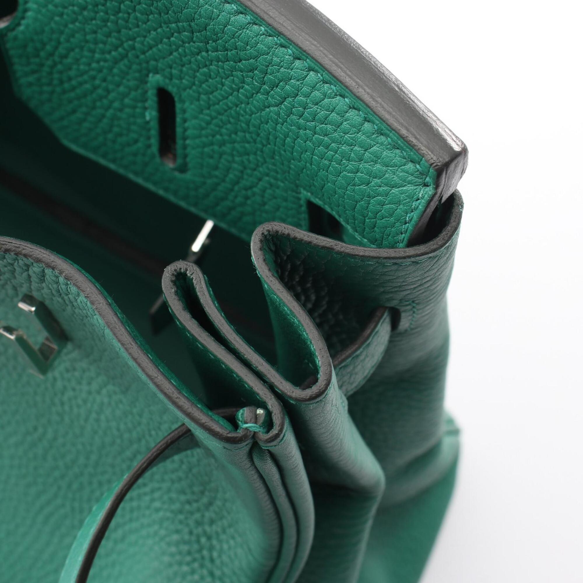 Hermes Green Taurillon Clemence Leather Leather Handbag (Pre-Owned)
