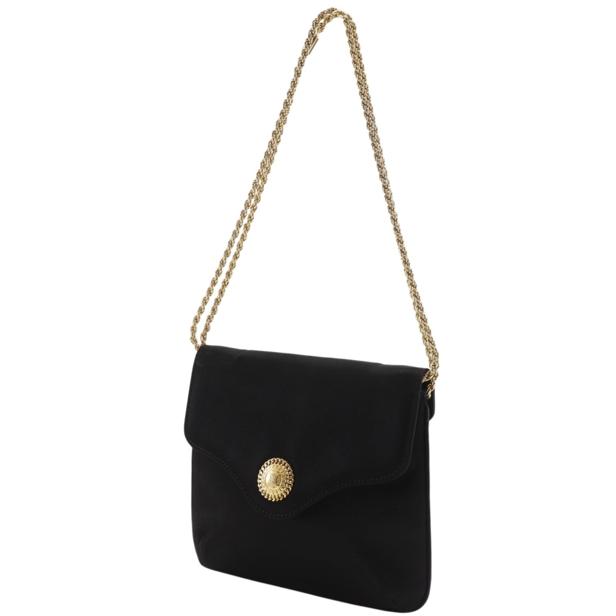 Celine Black Satin Shoulder Bag (Pre-Owned)