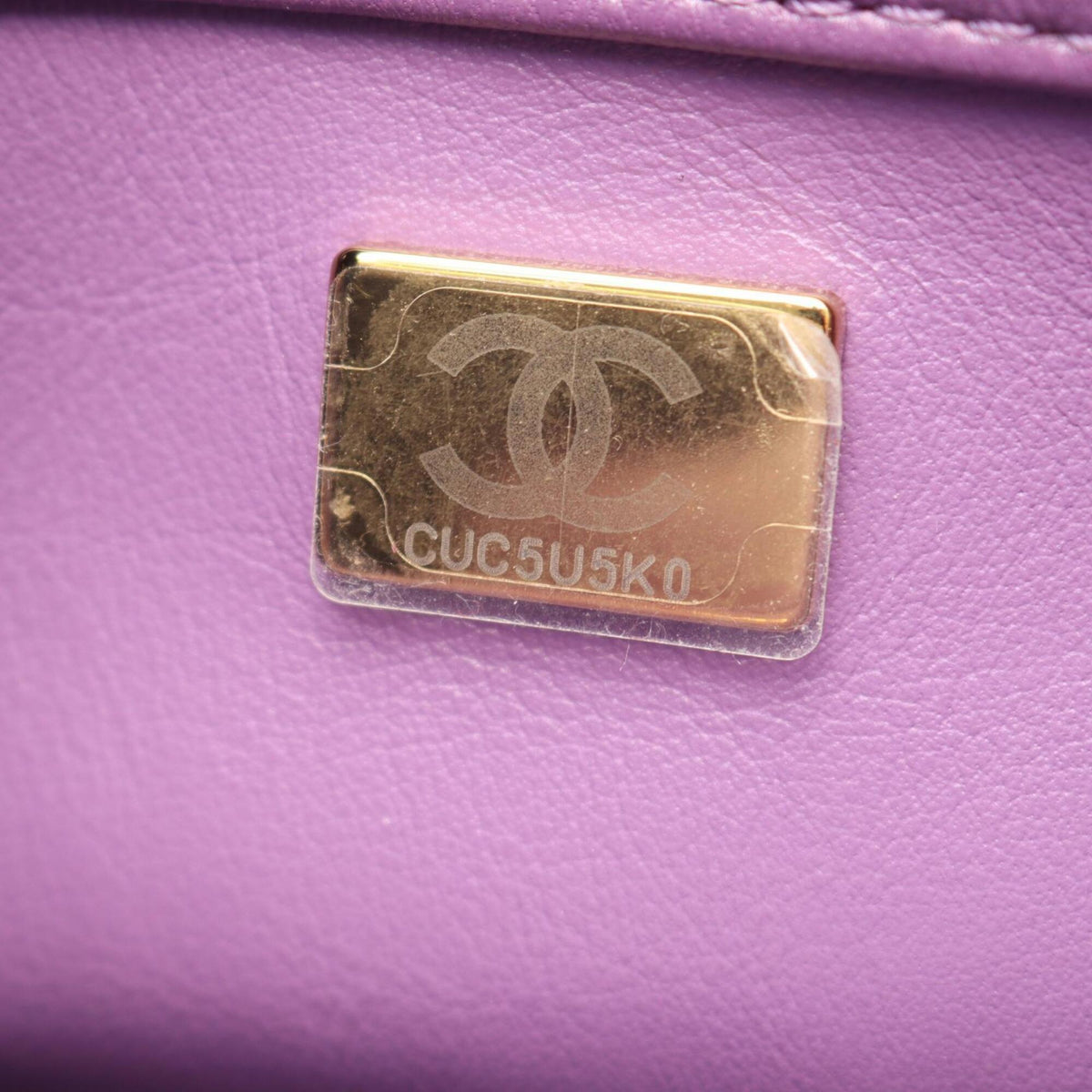 Chanel Purple Leather Handbag Shoulder Bag (Pre-Owned)