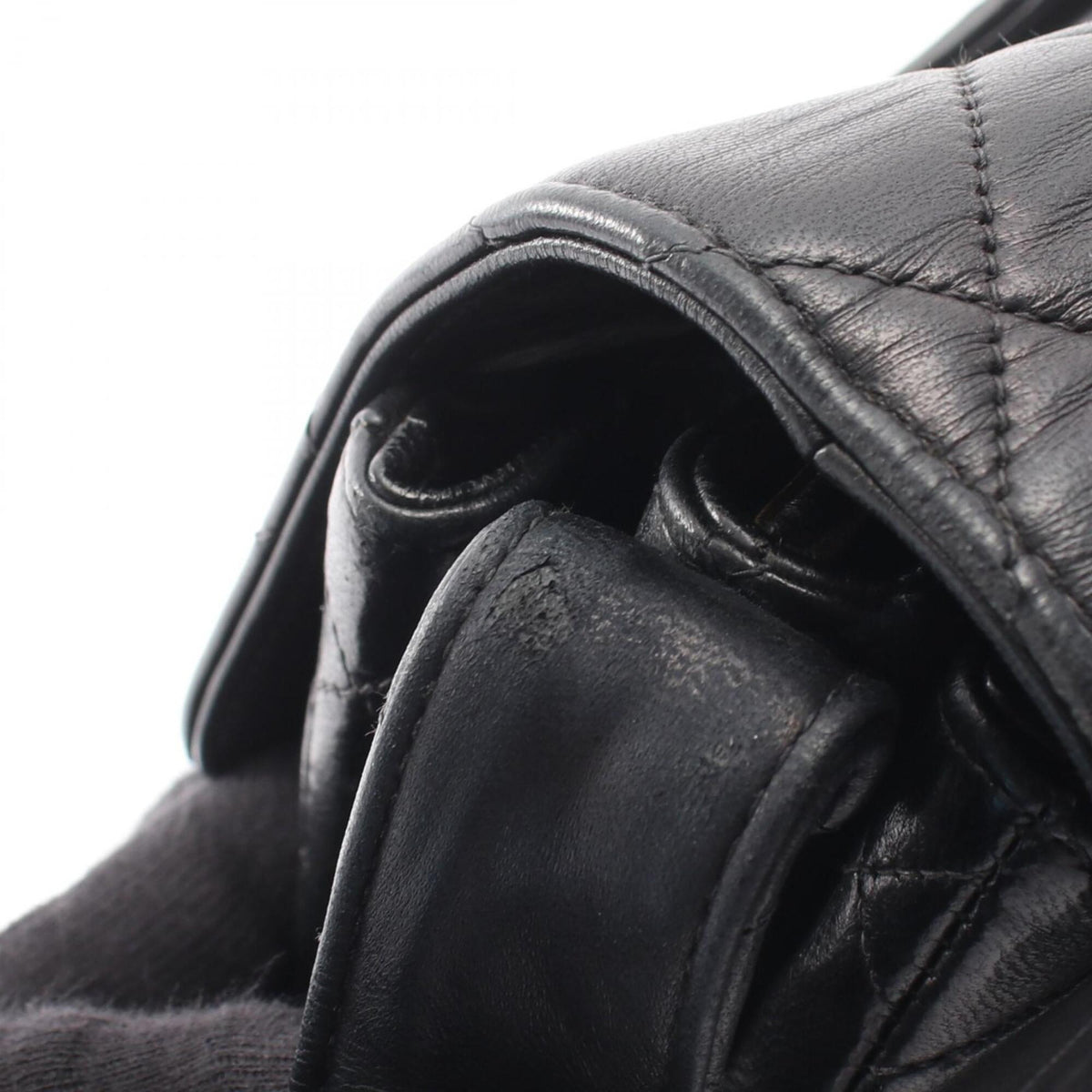 Chanel Matelasse Black Leather Handbag Shoulder Bag (Pre-Owned)