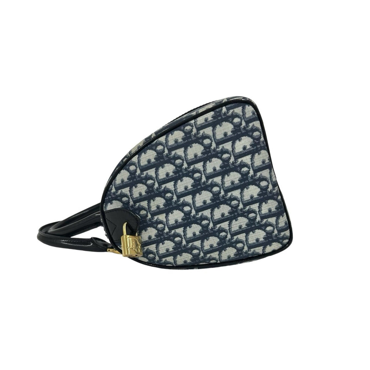 Christian Dior Navy Pvc Leather Boston Bag Handbag (Pre-Owned)