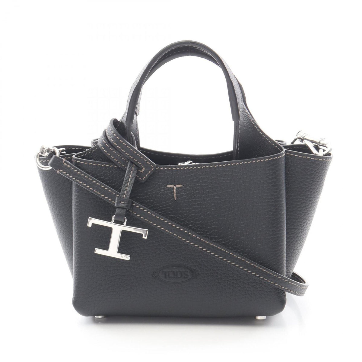 Tod's Black Leather Handbag (Pre-Owned)