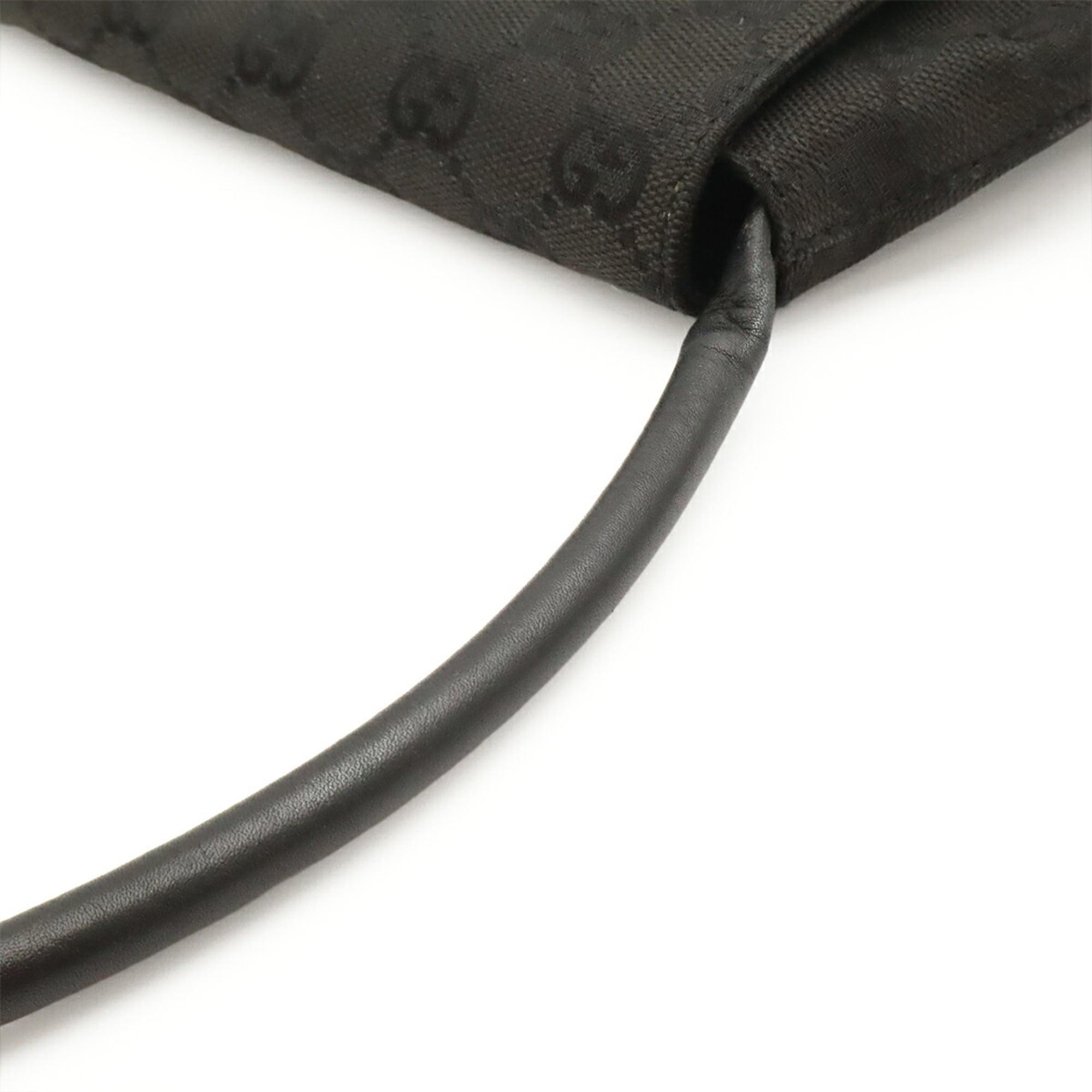 Gucci Black Canvas Leather Shoulder Bag (Pre-Owned)