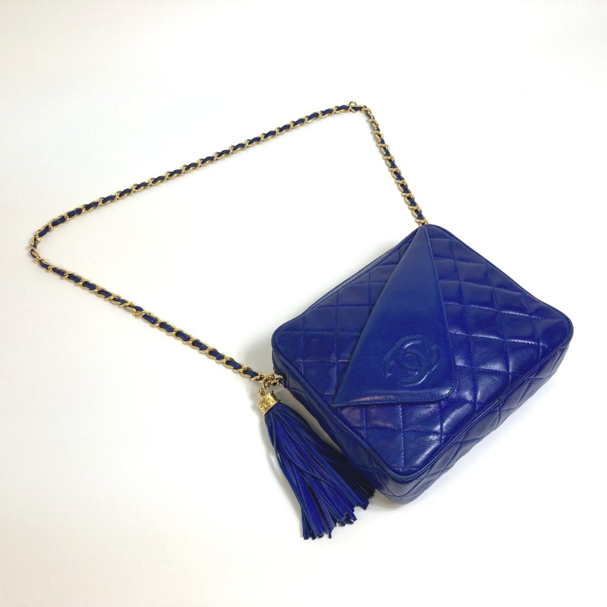 Chanel Blue Leather Shoulder Bag (Pre-Owned)