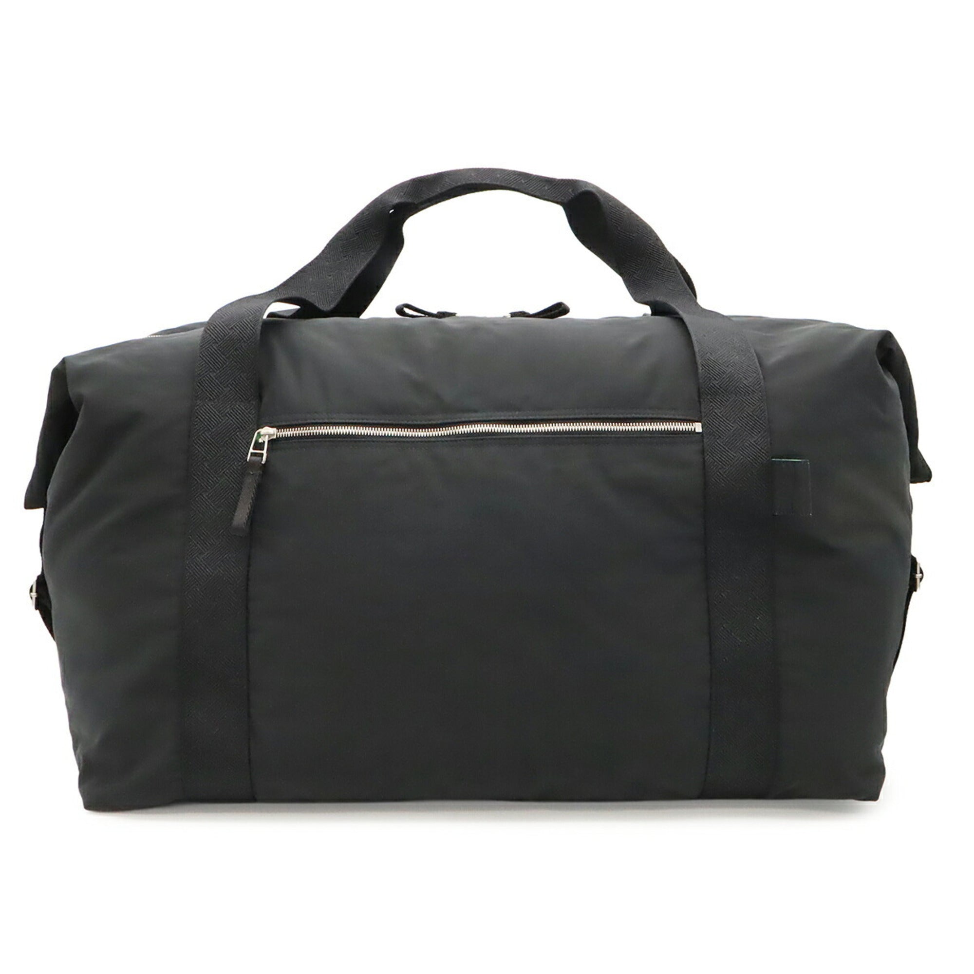 Bottega Veneta Black Green Nylon Boston Bag Shoulder Bag (Pre-Owned)