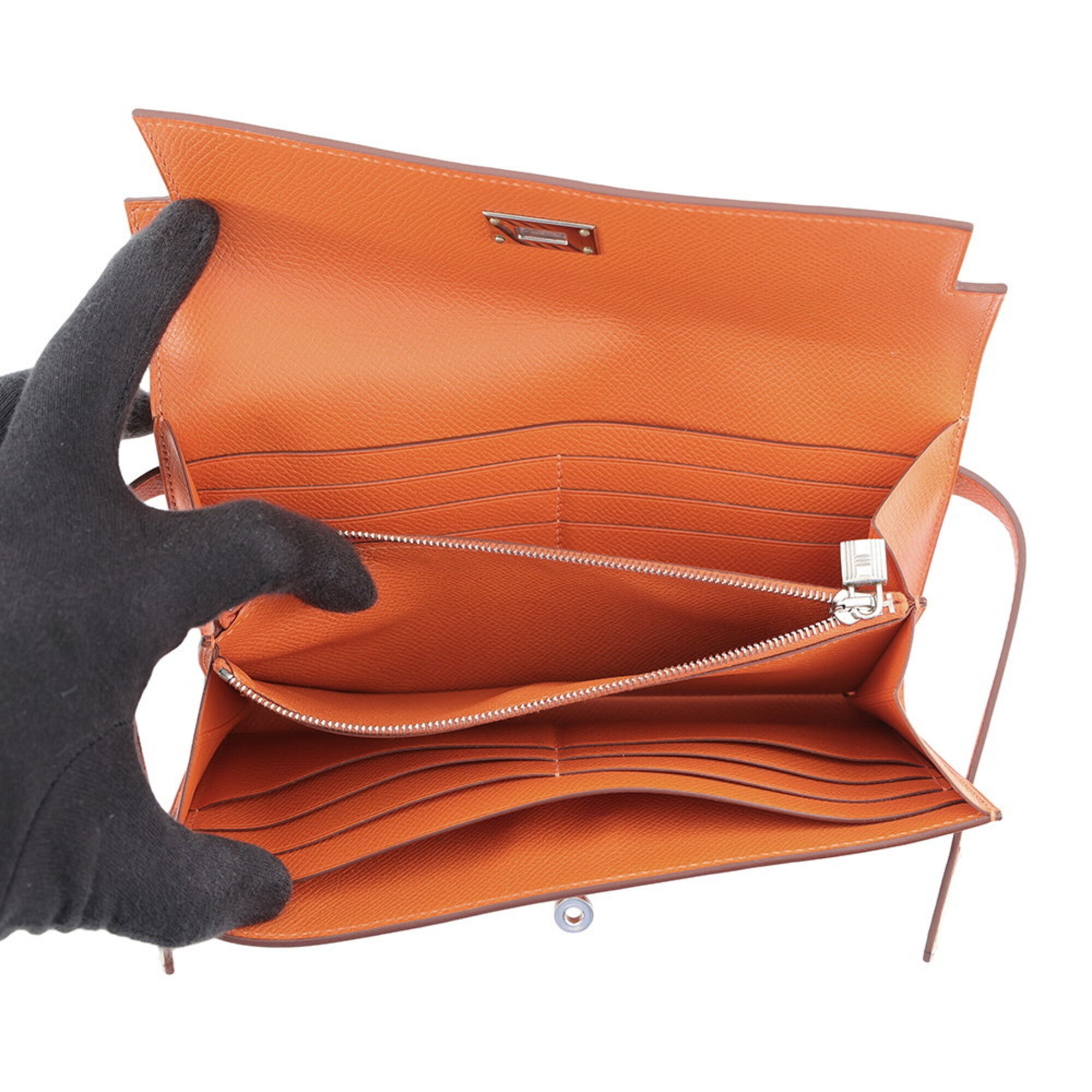 Hermes Orange Epsom Leather Coin Purse/Coin Case (Pre-Owned)