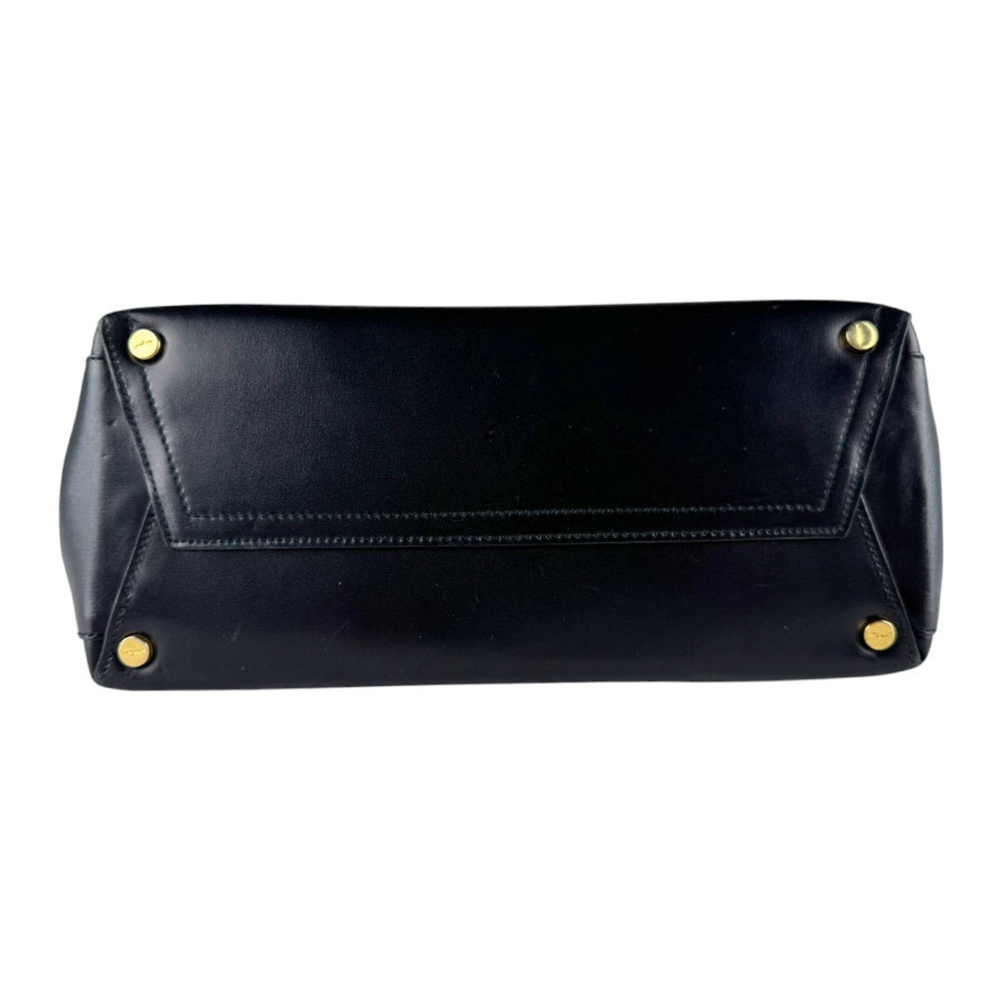 Salvatore Ferragamo Black Leather Handbag Shoulder Bag (Pre-Owned)