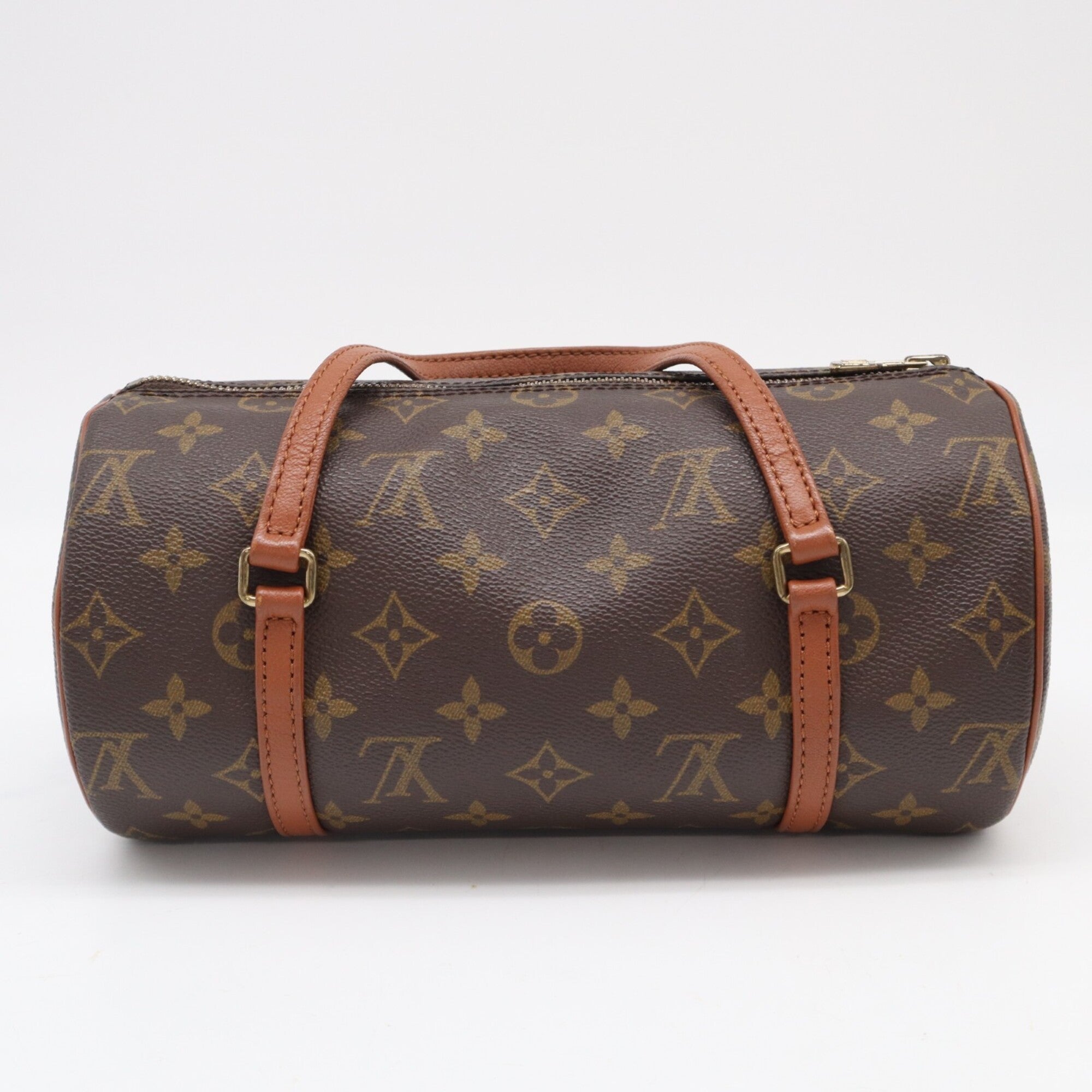 Louis Vuitton Beige Brown Coated Canvas Leather Handbag (Pre-Owned)