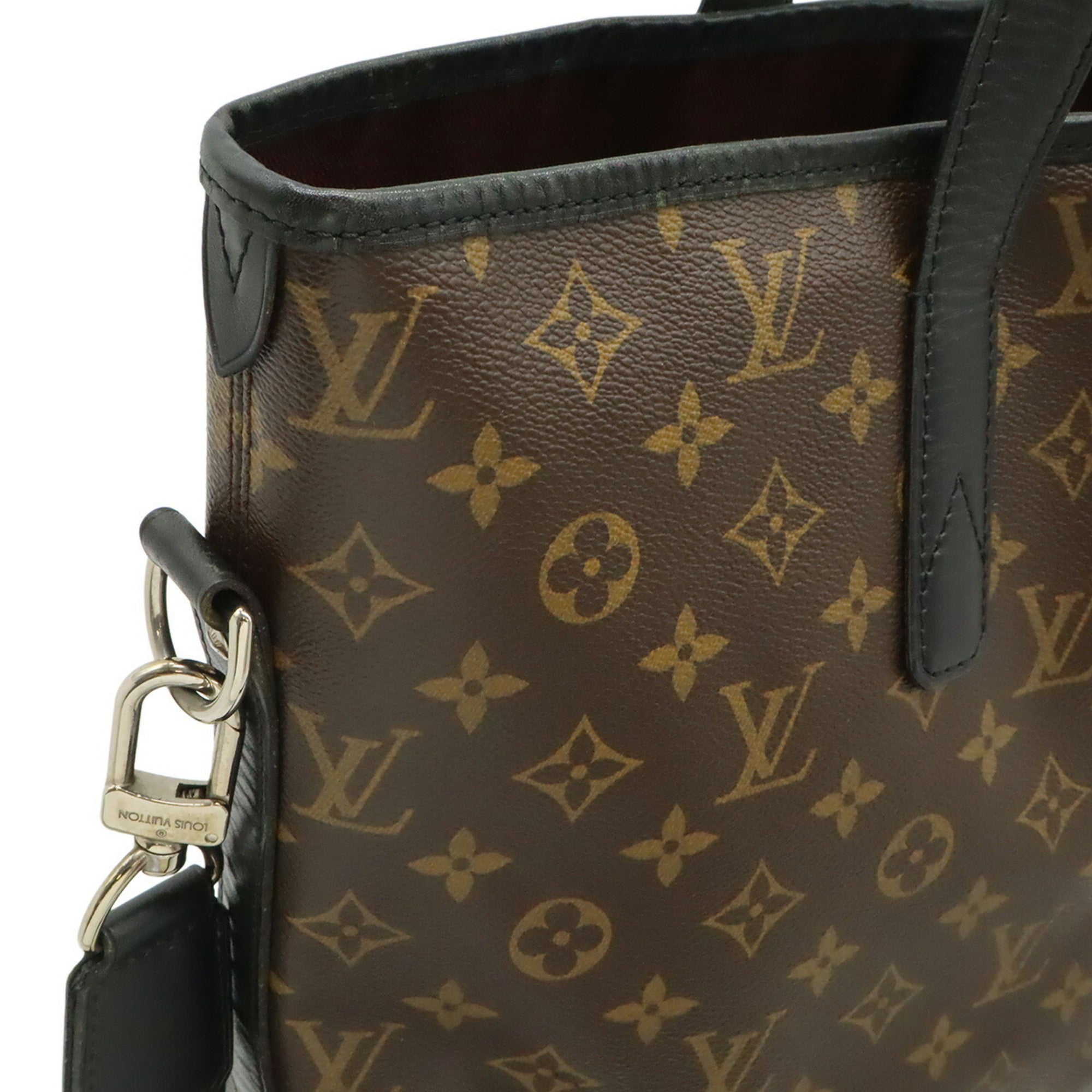 Louis Vuitton Monogram Black Brown Monogram Leather Shoulder Bag Tote Bag (Pre-Owned)