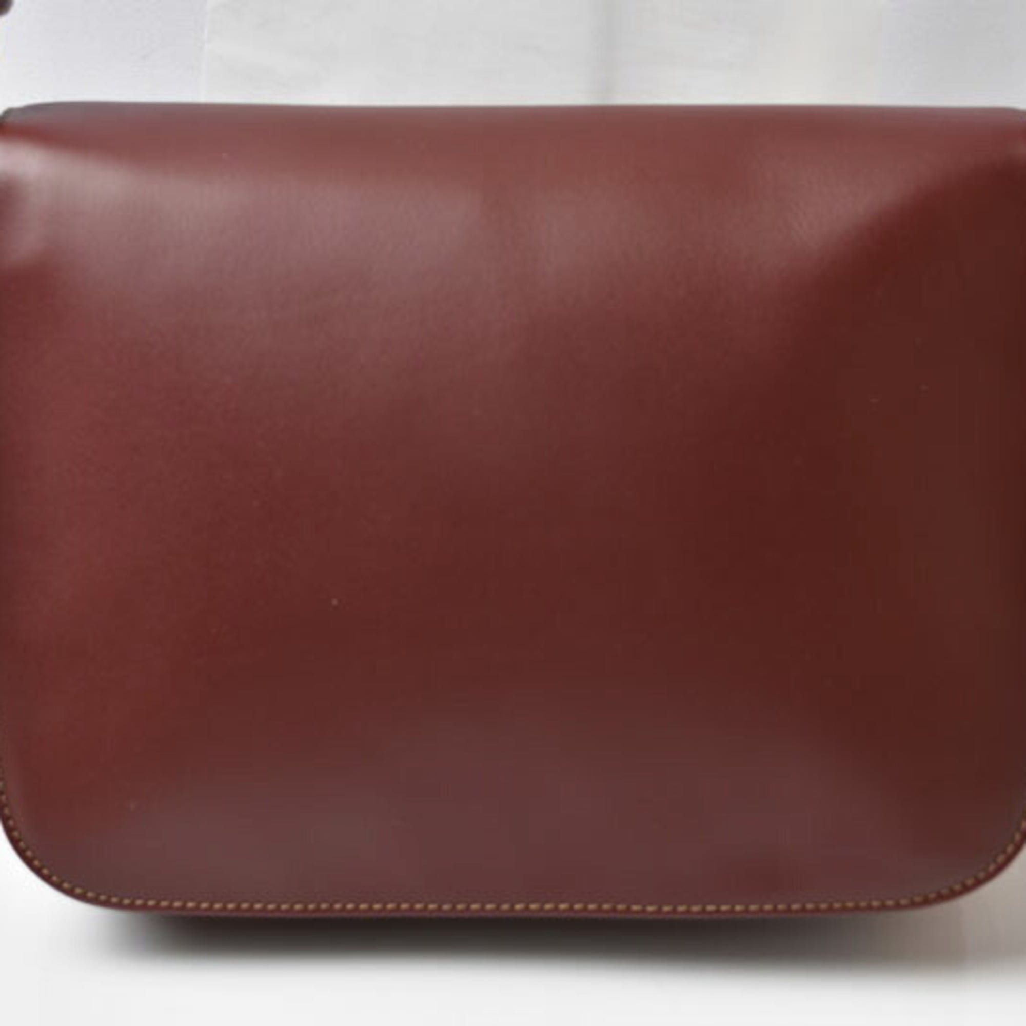 Cartier Bordeaux Leather Shoulder Bag (Pre-Owned)