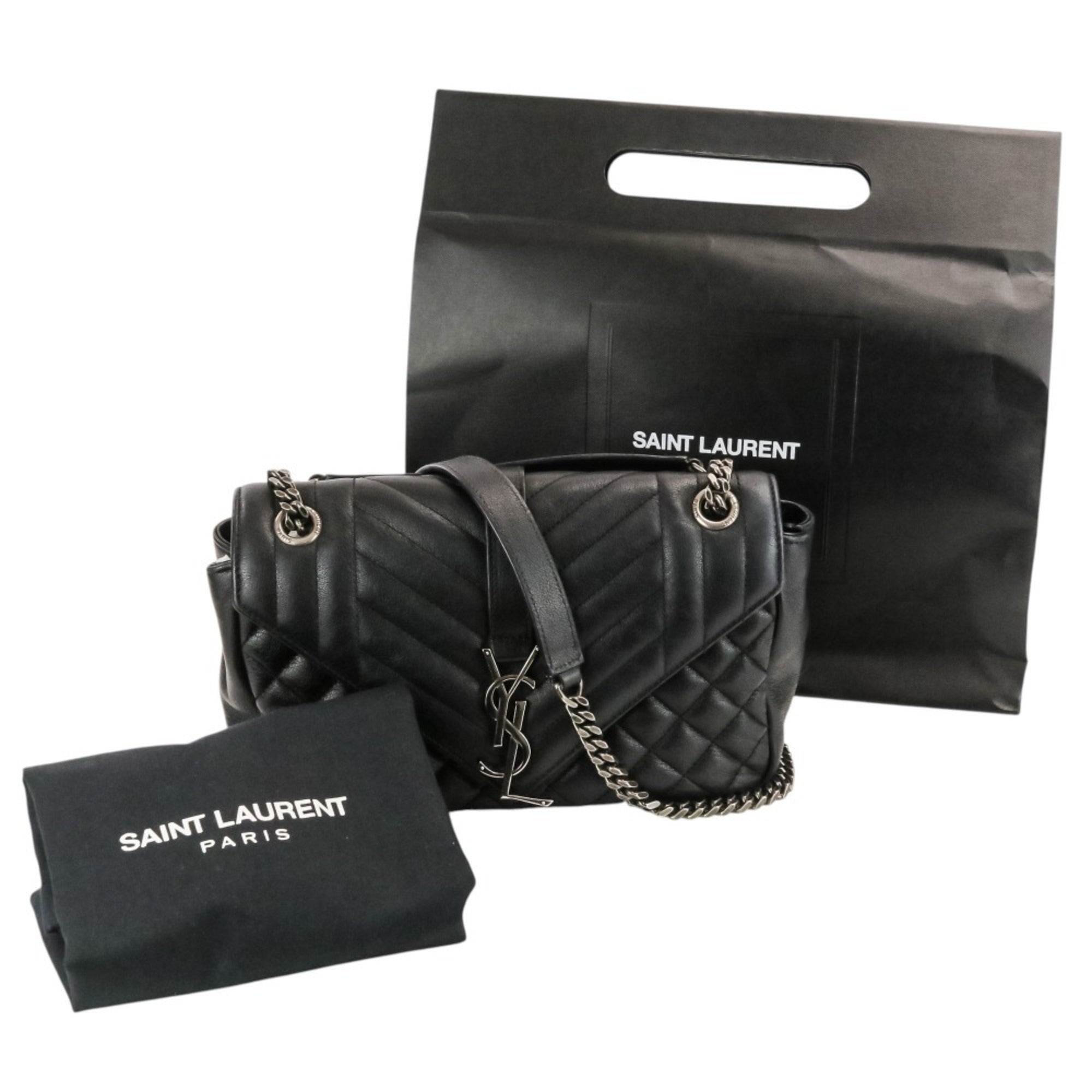Yves Saint Laurent Black Leather Shoulder Bag (Pre-Owned)