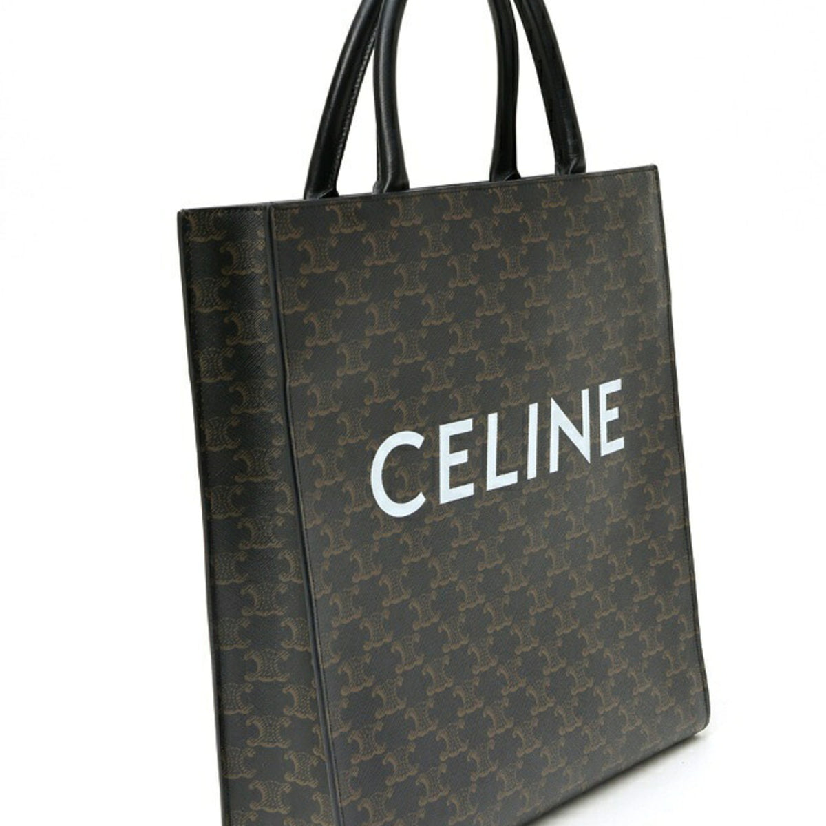 Celine Cabas Black Coated Canvas Leather Tote Bag (Pre-Owned)