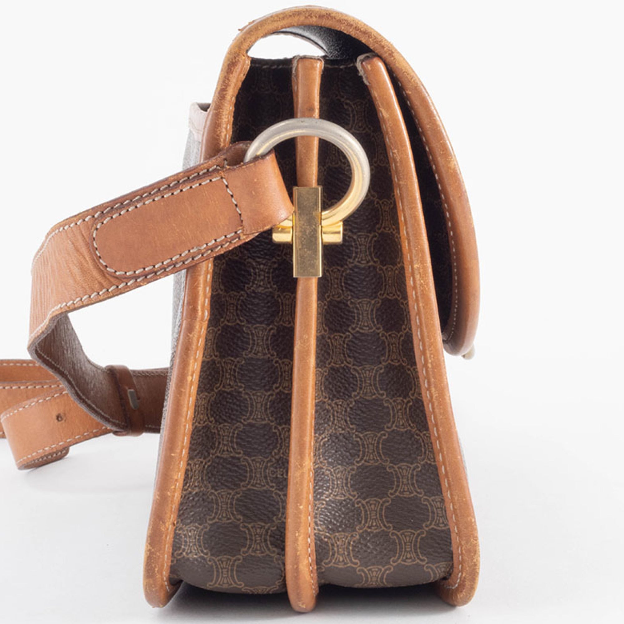 Celine Macadam Brown Pvc Leather Shoulder Bag (Pre-Owned)