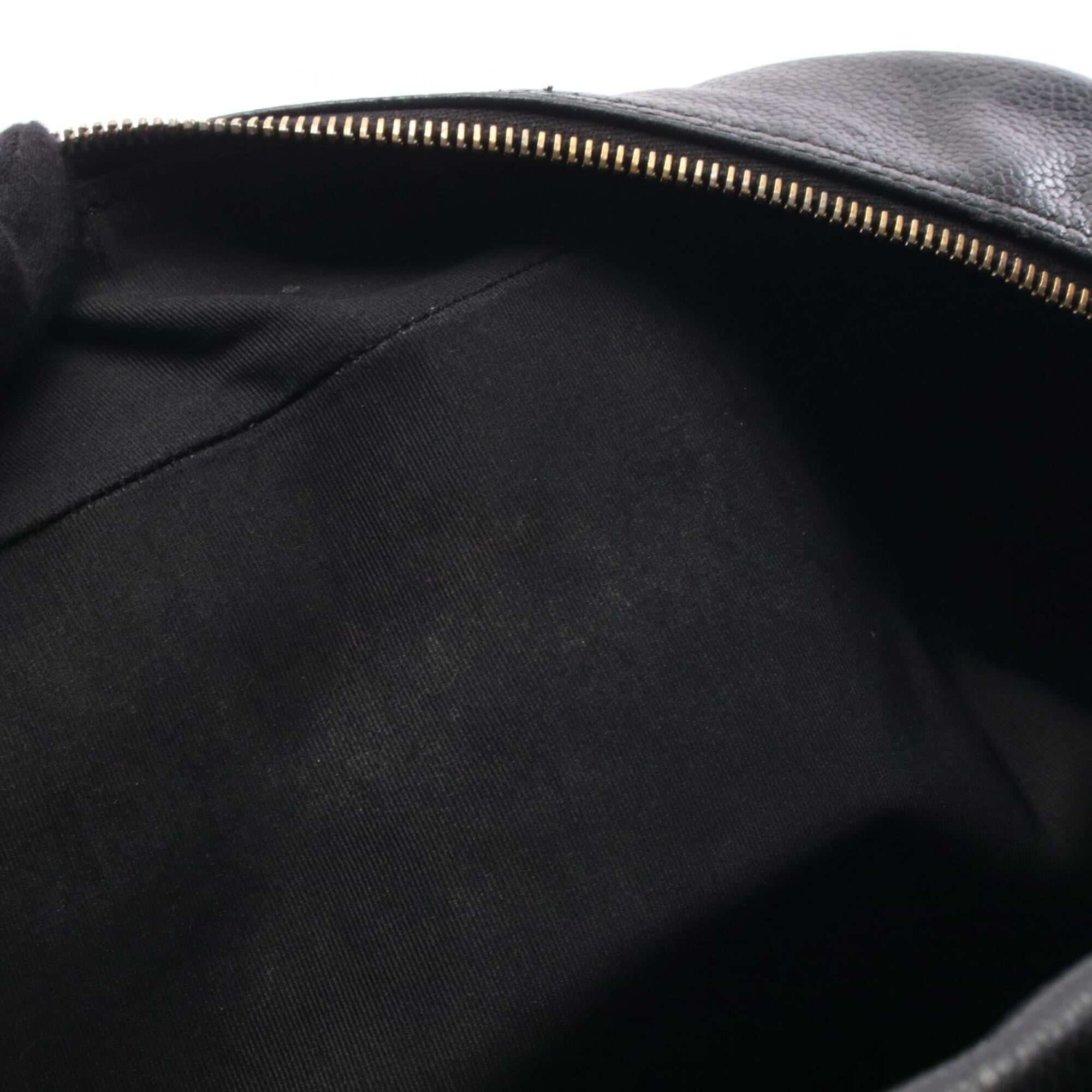 Chanel Black Grained Calfskin Boston Bag Handbag (Pre-Owned)
