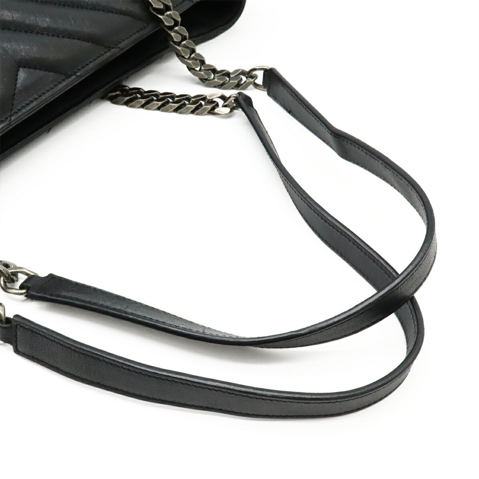 Yves Saint Laurent Black Leather Shoulder Bag Tote Bag (Pre-Owned)