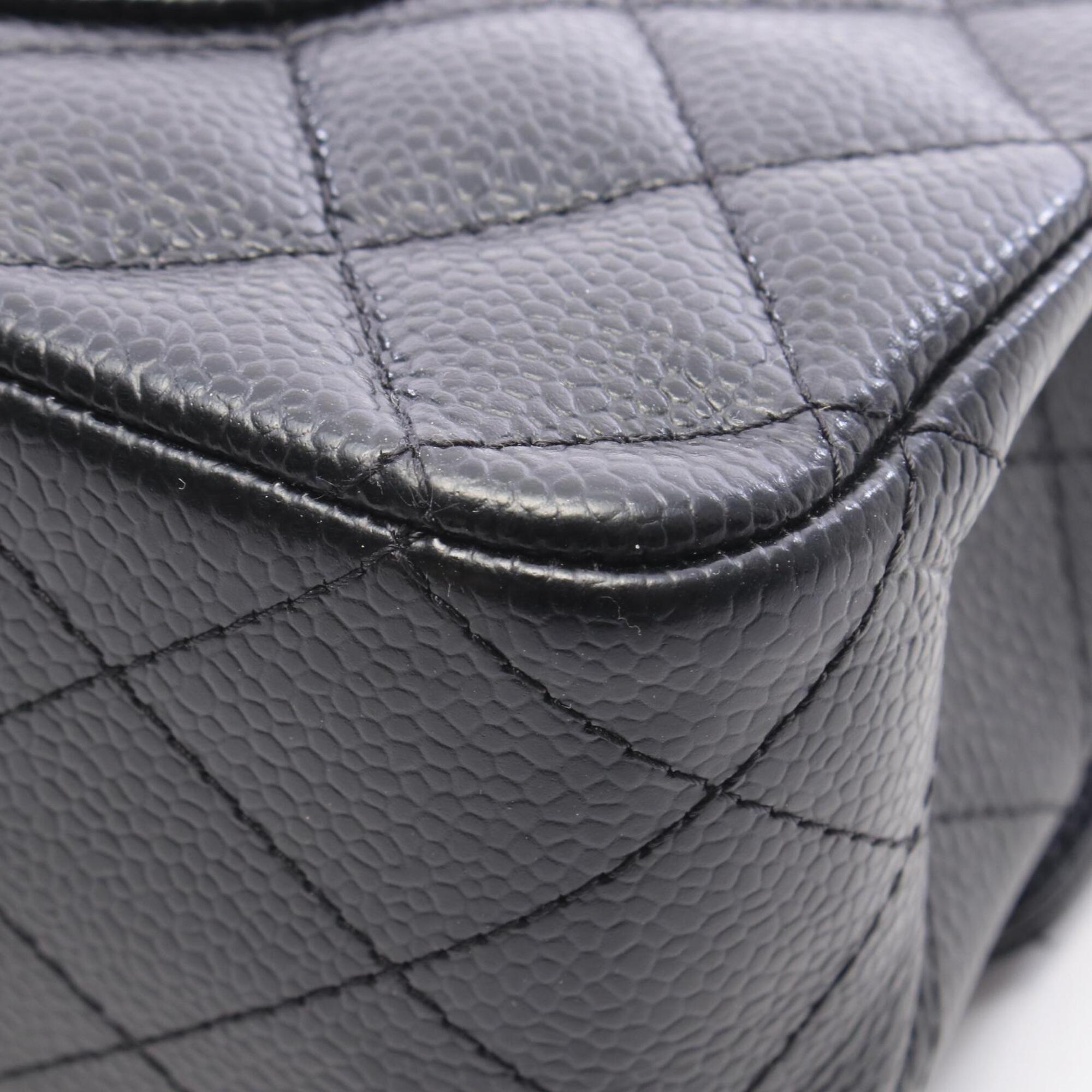 Chanel Black Grained Calfskin Handbag Shoulder Bag (Pre-Owned)