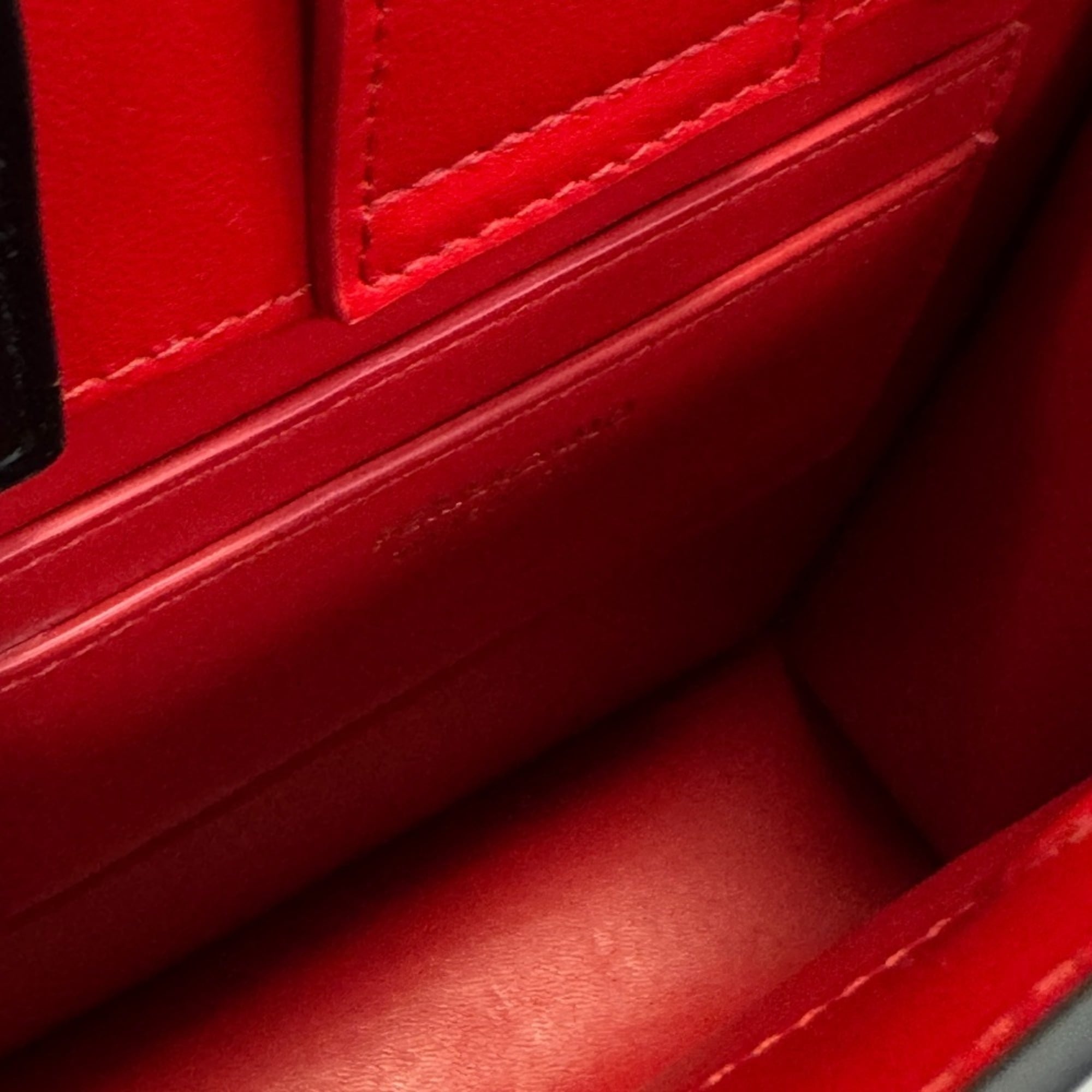 Salvatore Ferragamo Black Red Color Leather Metal Tote Bag (Pre-Owned)