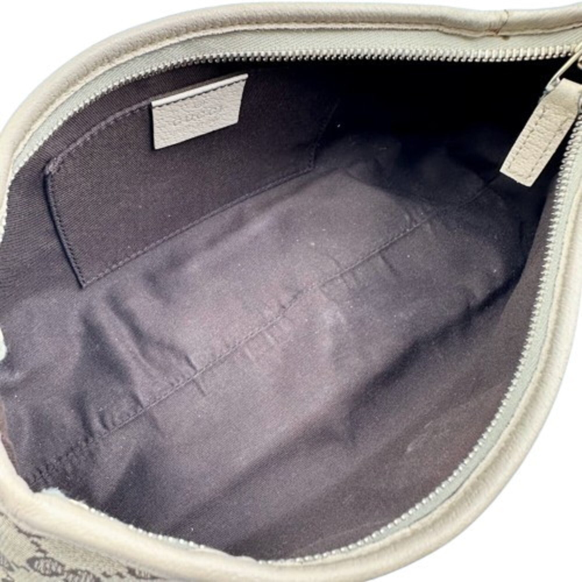 Gucci Abbey Beige Canvas Shoulder Bag (Pre-Owned)
