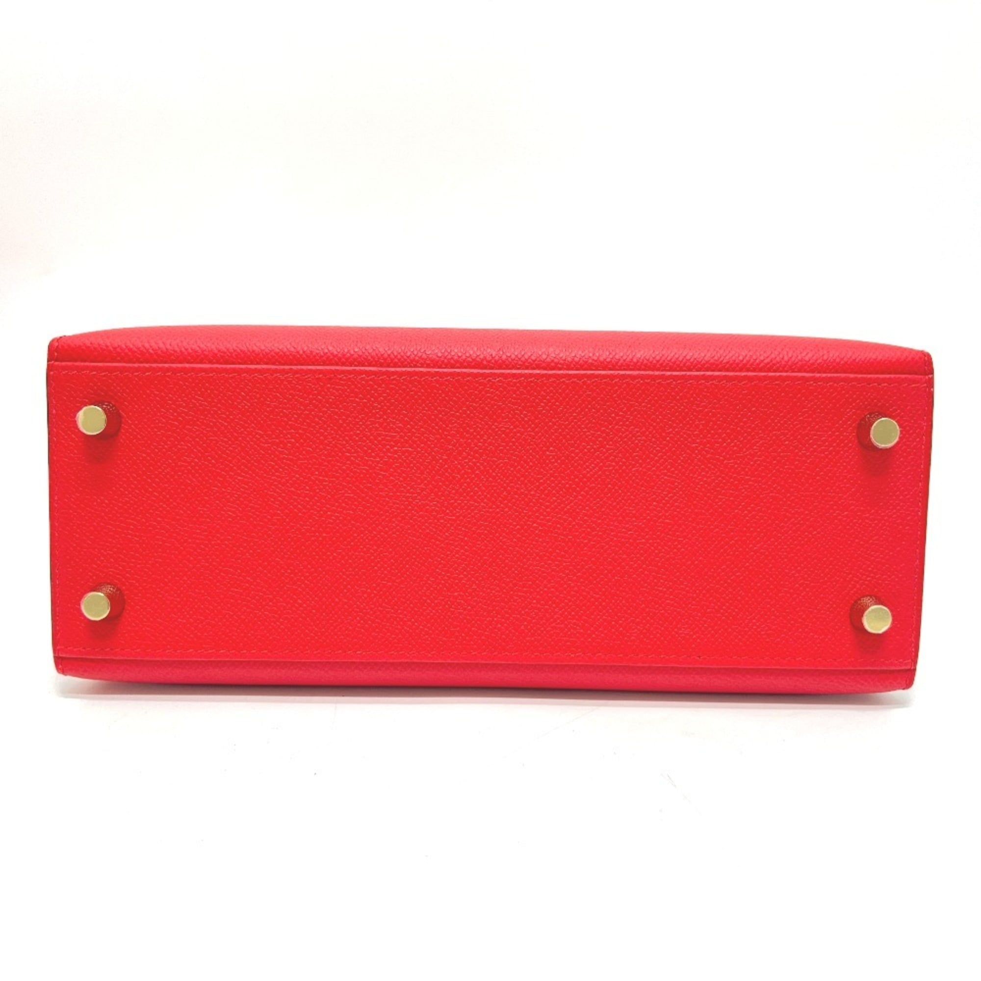 Hermes Kelly Red Color Epsom Leather Handbag (Pre-Owned)