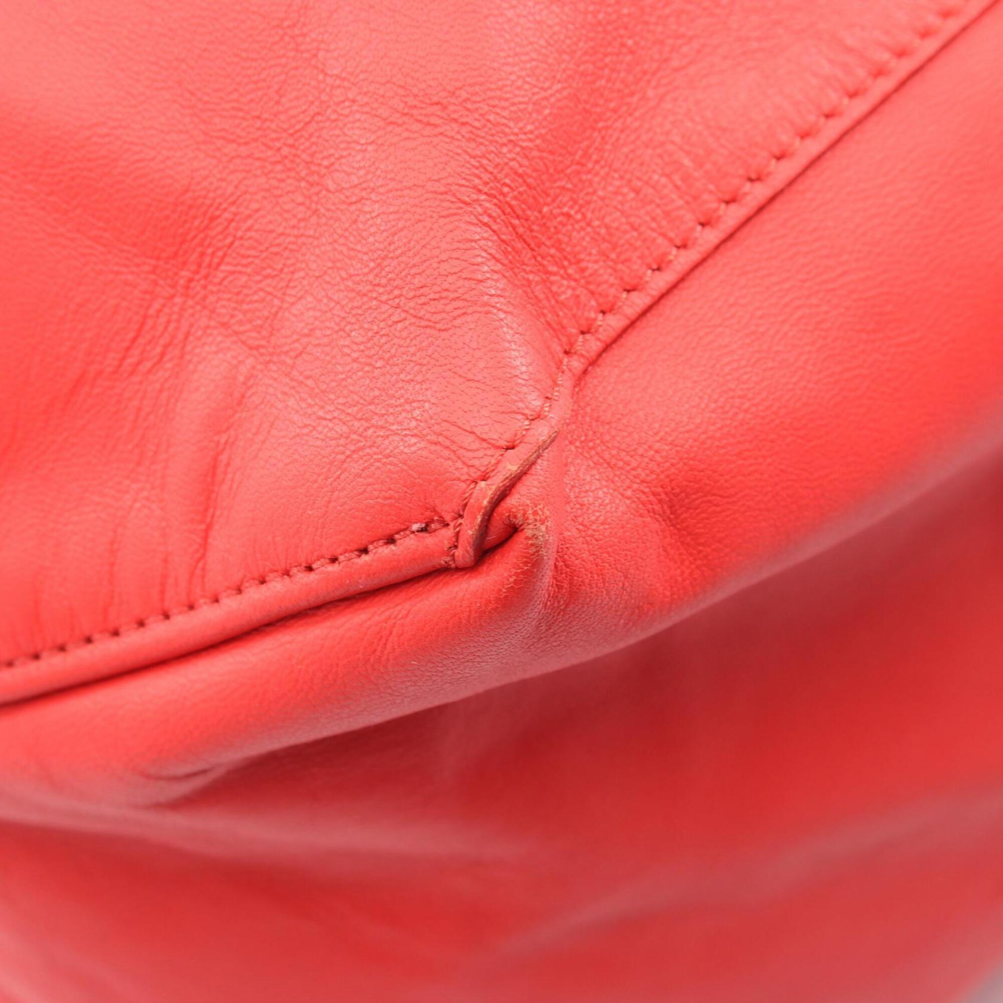 Celine Red Color Leather Handbag Tote Bag (Pre-Owned)