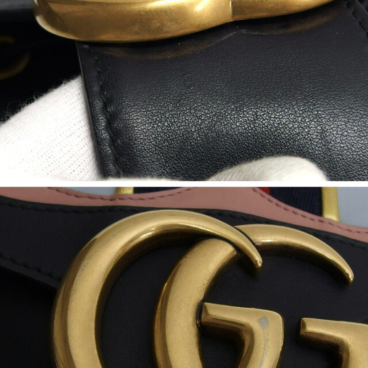 Gucci Black Multi-Color Leather Backpack (Pre-Owned)