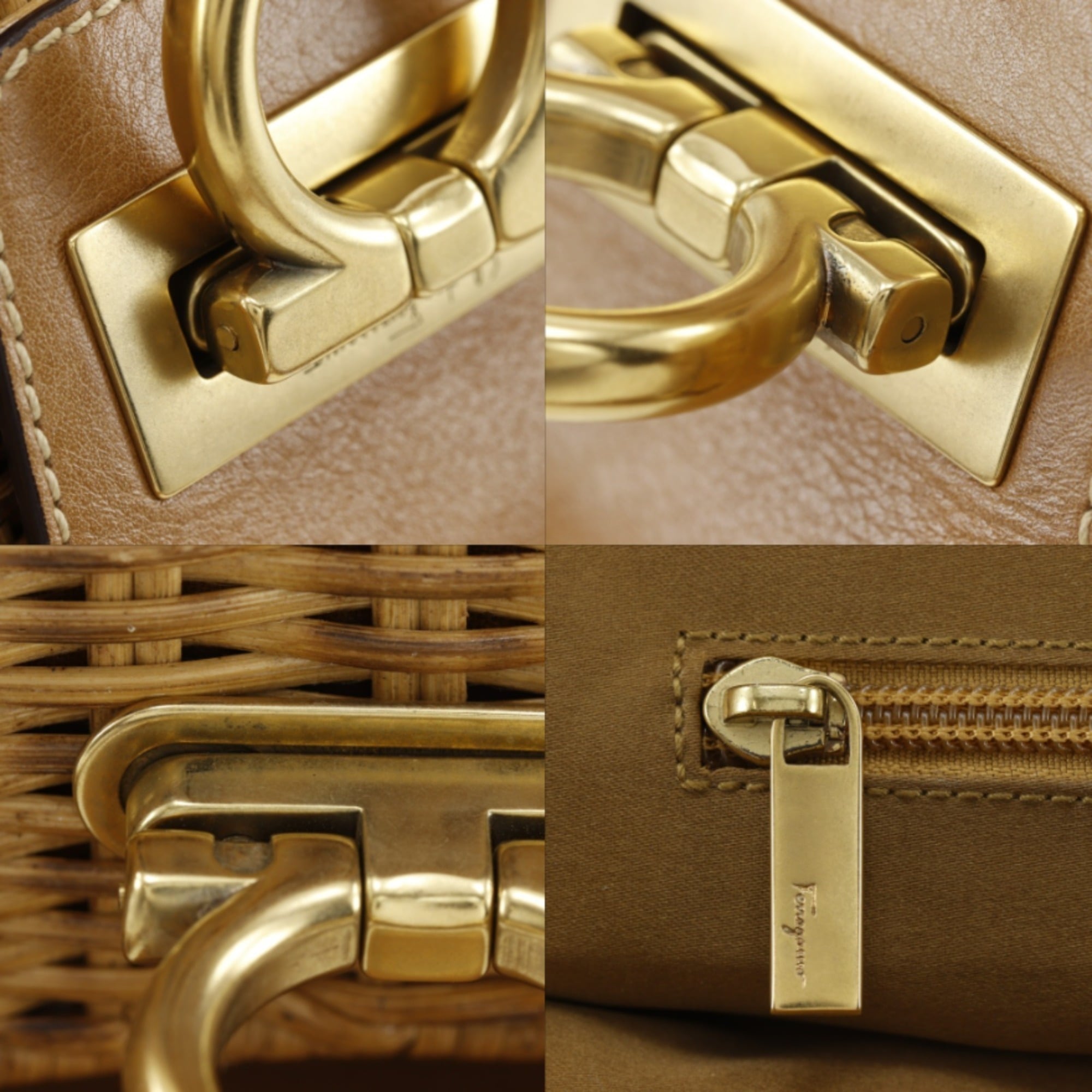 Salvatore Ferragamo Beige Cotton Tote Bag (Pre-Owned)