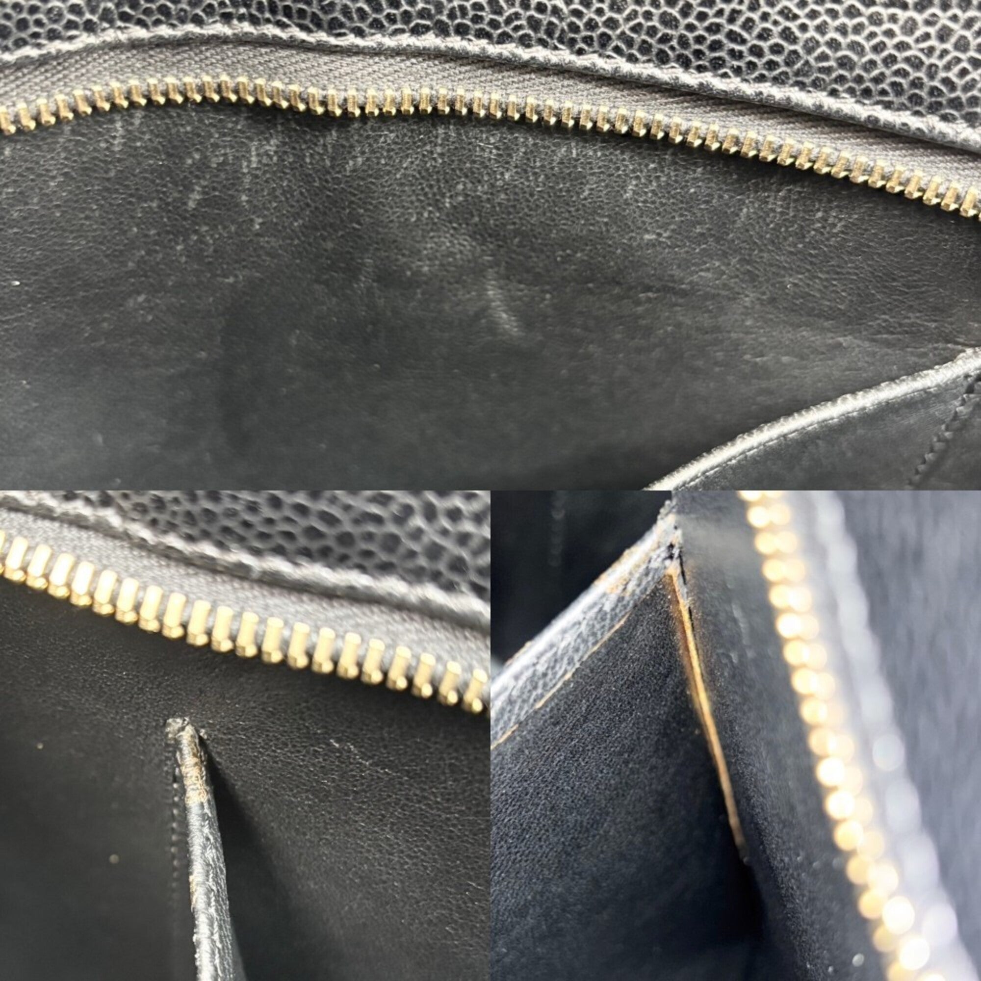 Chanel Matelasse Black Grained Calfskin Handbag Tote Bag (Pre-Owned)