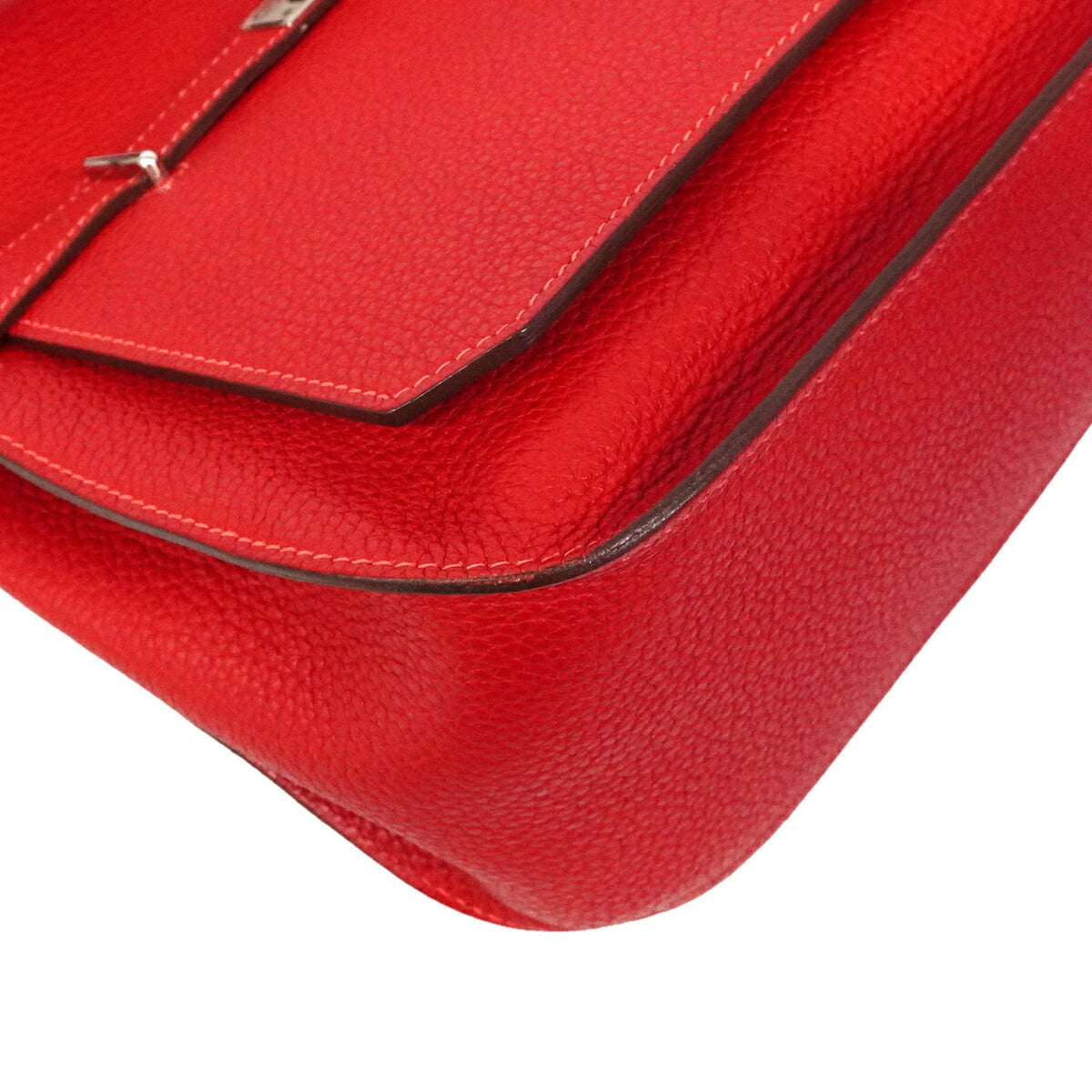 Hermes Rose Jaipur Rouge Casaque Taurillon Clemence Leather Shoulder Bag (Pre-Owned)