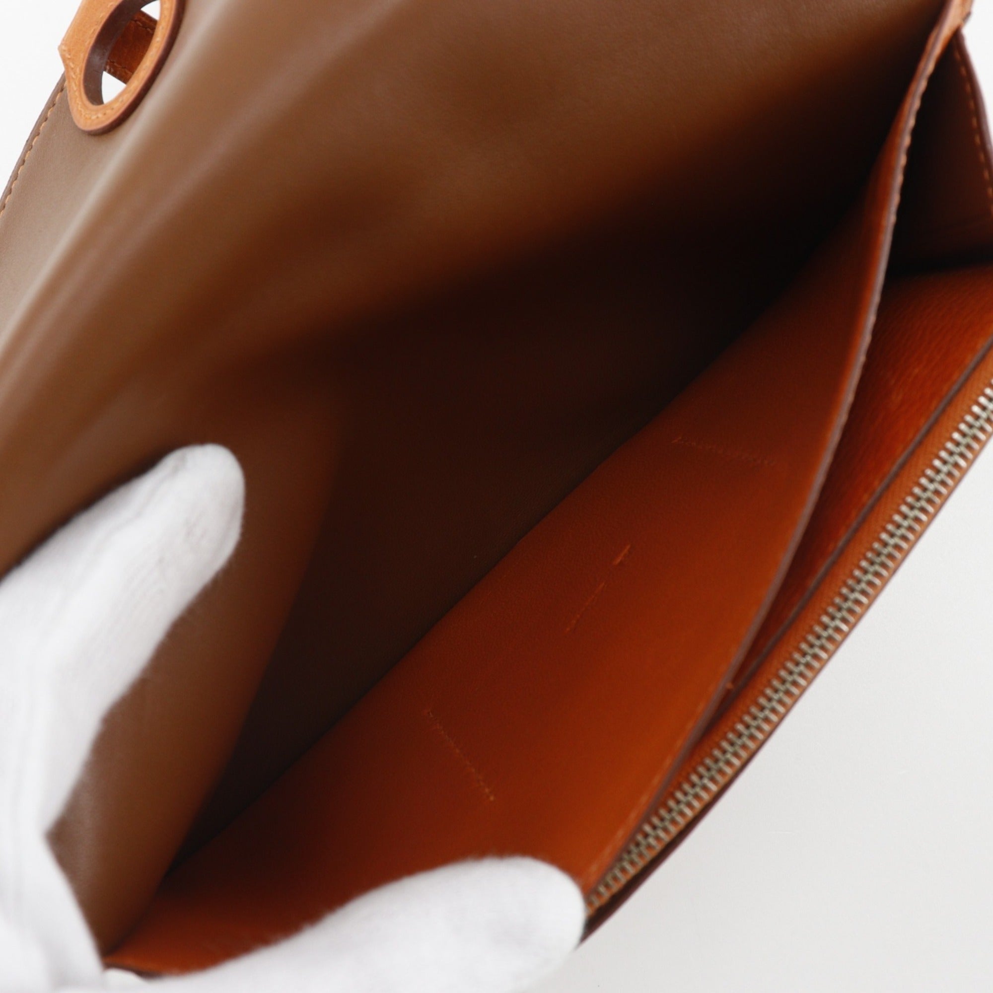 Hermes Brown Togo Leather Long Wallet (Bi-Fold) (Pre-Owned)