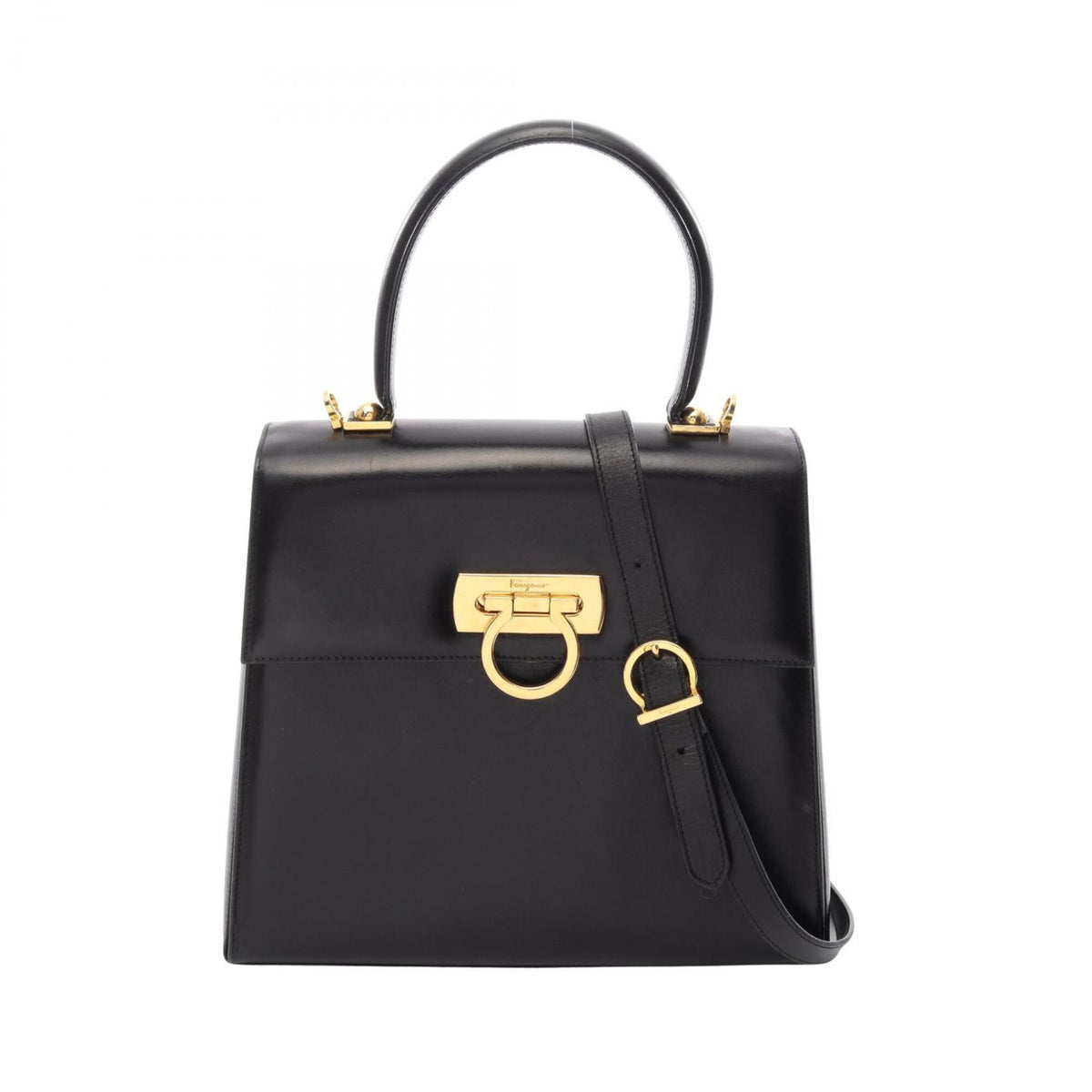 Salvatore Ferragamo Black Leather Handbag (Pre-Owned)