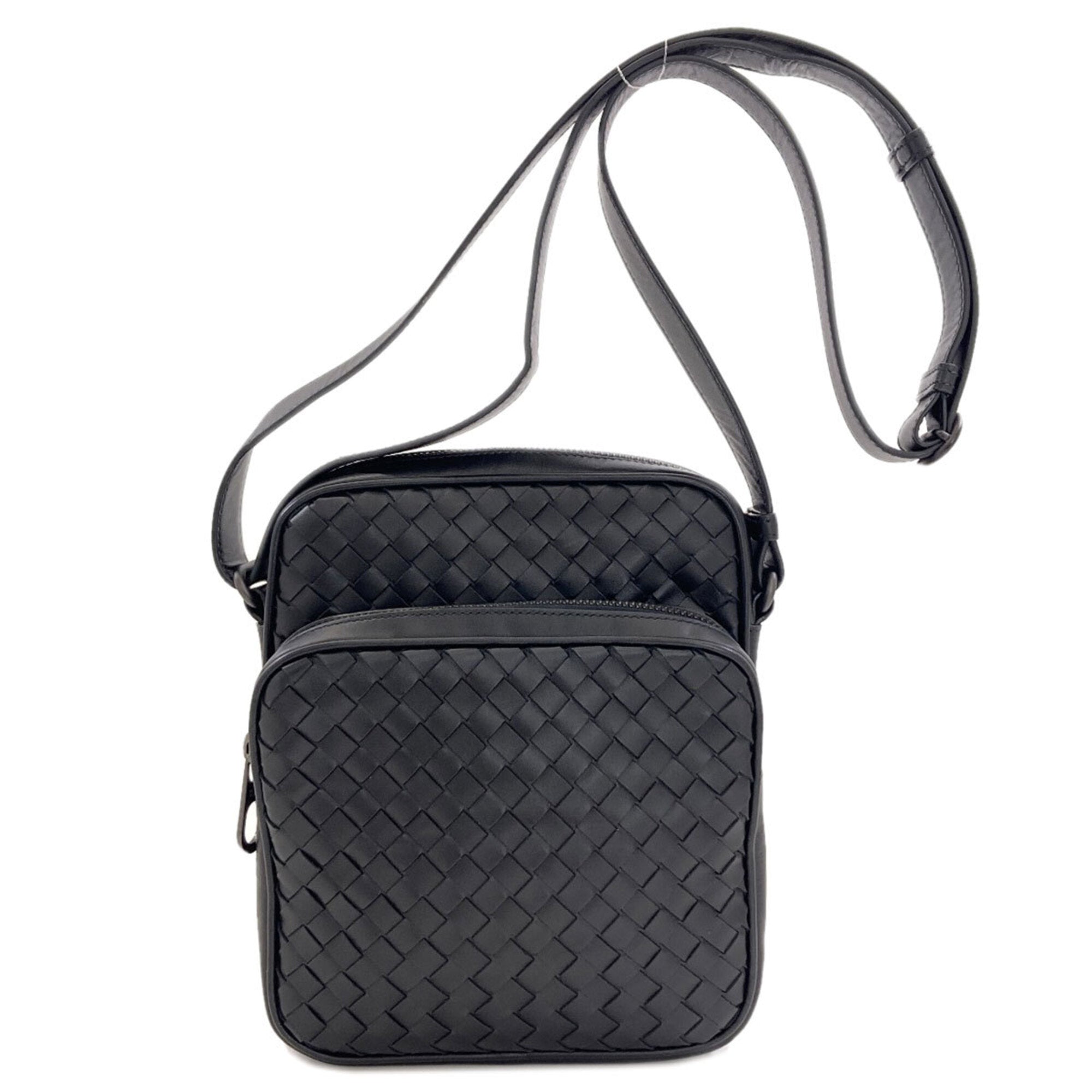 Bottega Veneta Black Leather Shoulder Bag (Pre-Owned)