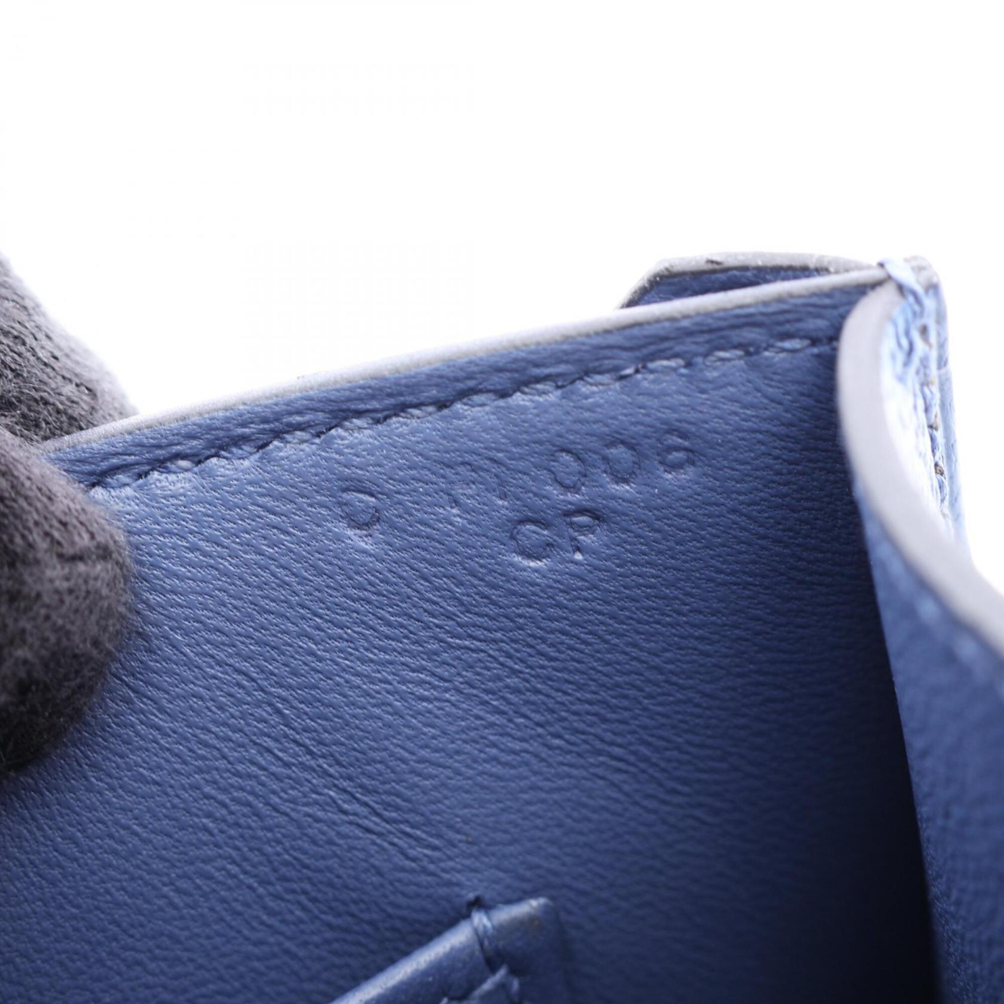 Hermes Blue Chevre Leather Handbag Shoulder Bag (Pre-Owned)