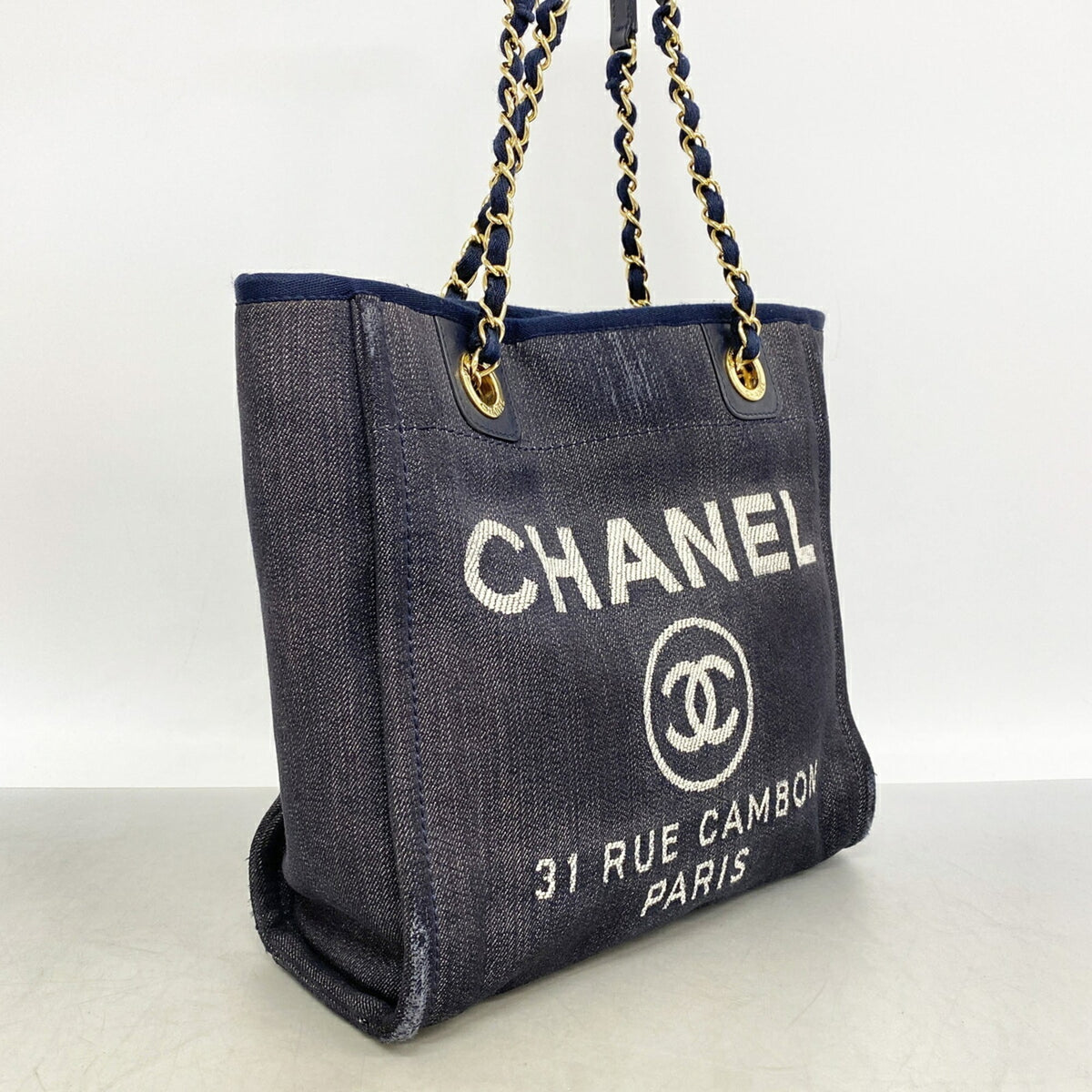 Chanel Navy Denim Tote Bag (Pre-Owned)