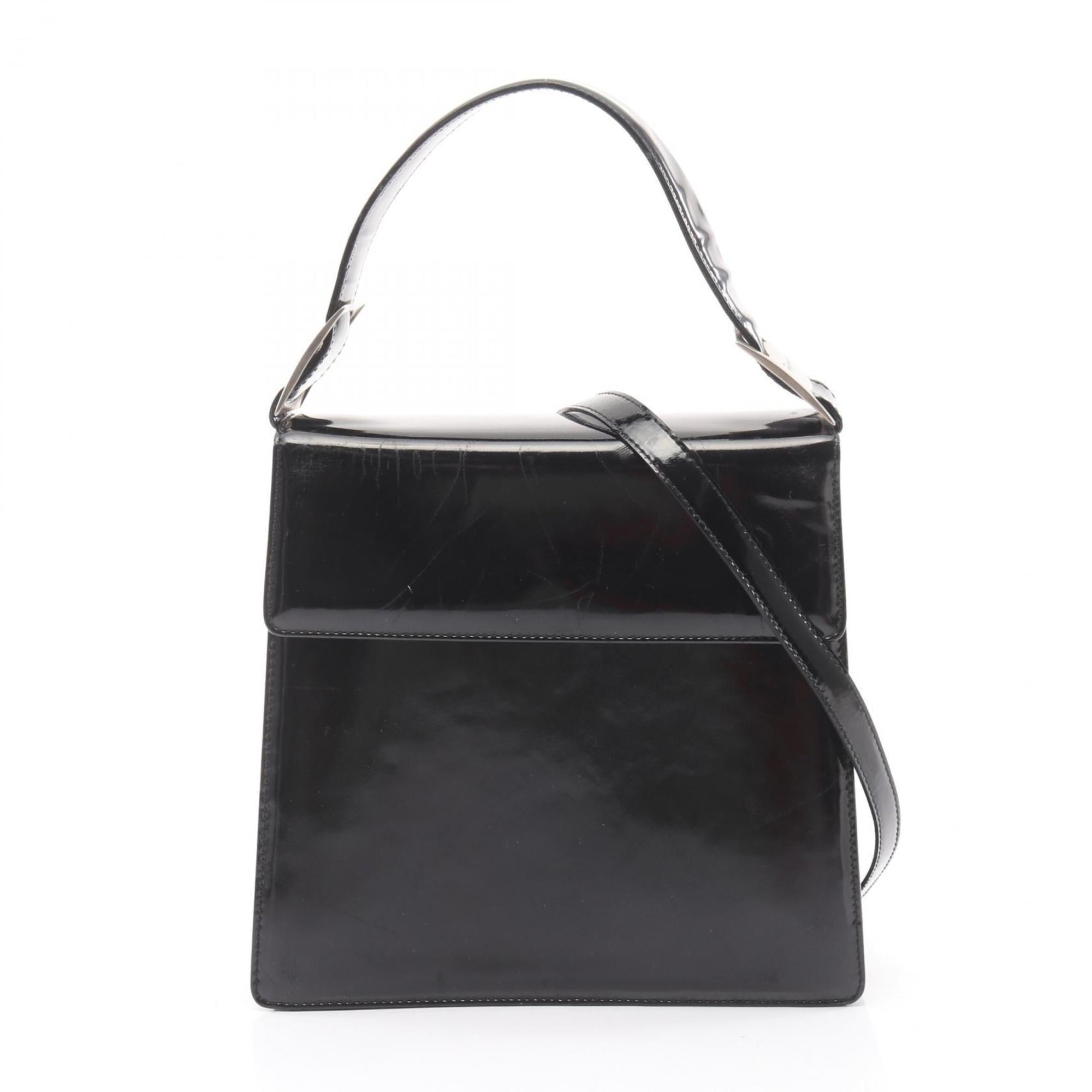 Salvatore Ferragamo Black Patent Leather Handbag (Pre-Owned)