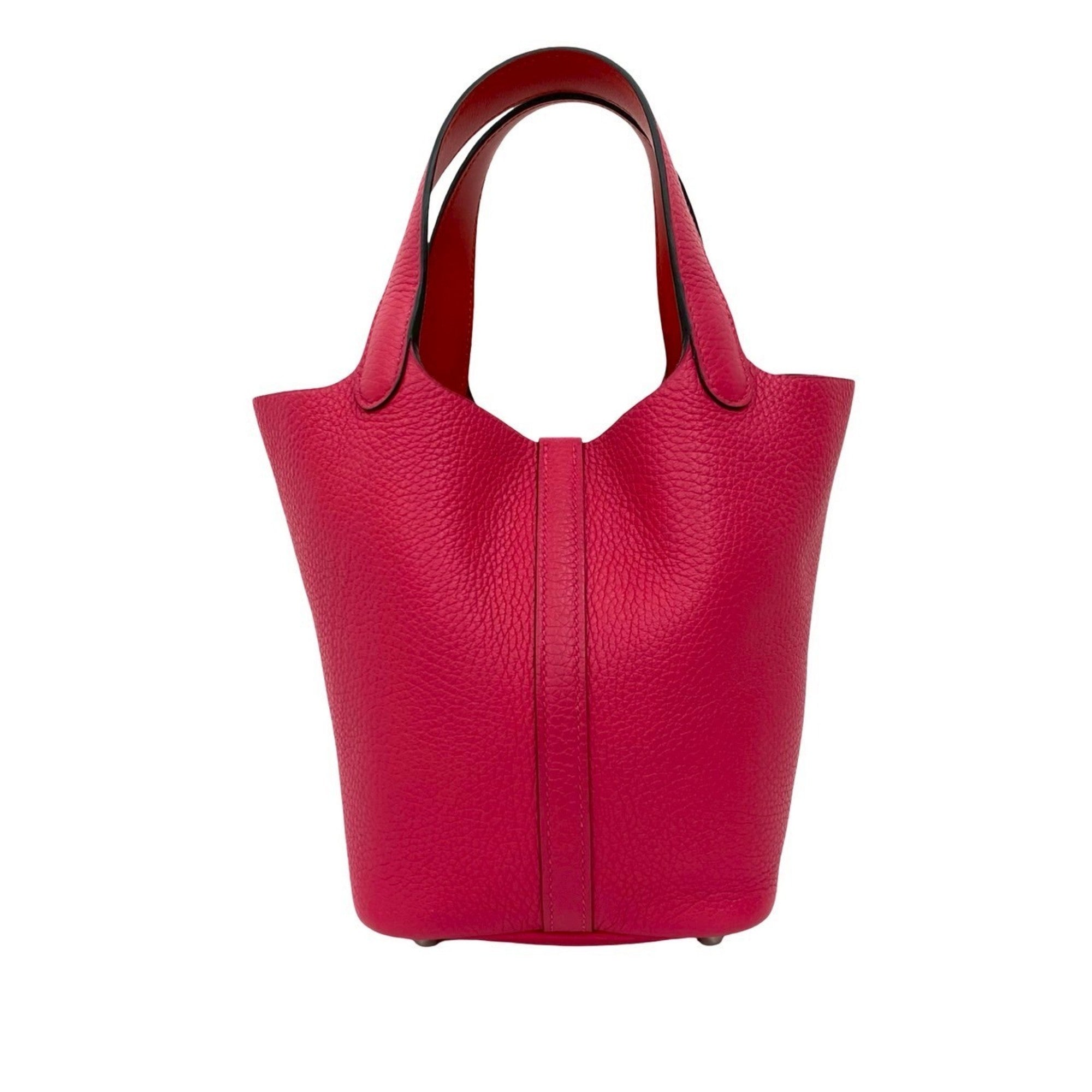 Hermes Pink Taurillon Clemence Leather Handbag Tote Bag (Pre-Owned)